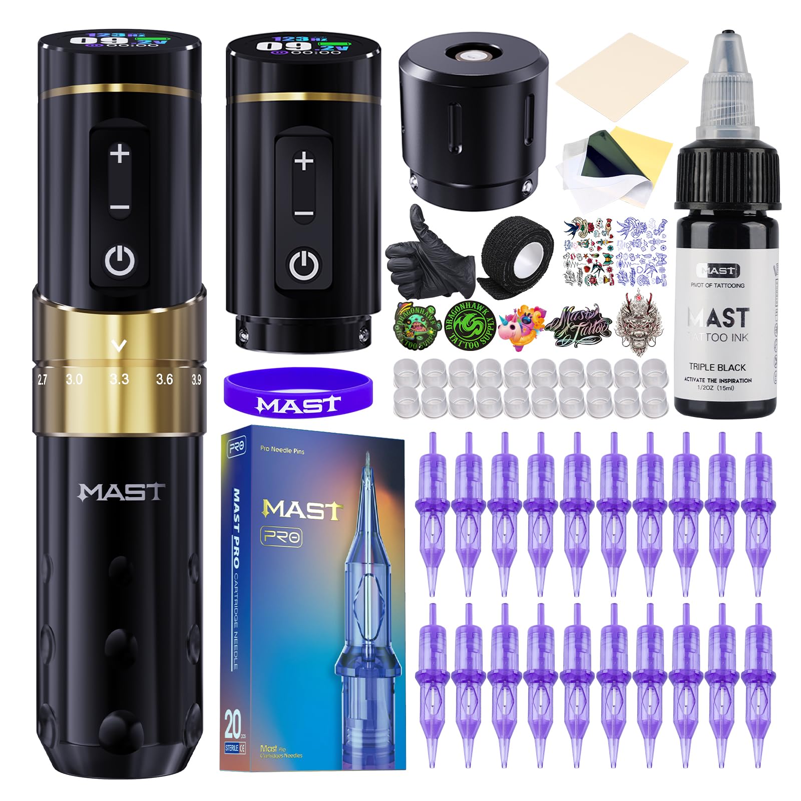 Mast Tattooキット アートメイク ワイヤレス Amazon.com: Mast Tattoo Kit Tour Air Rotary Tattoo Pen Machine Gun