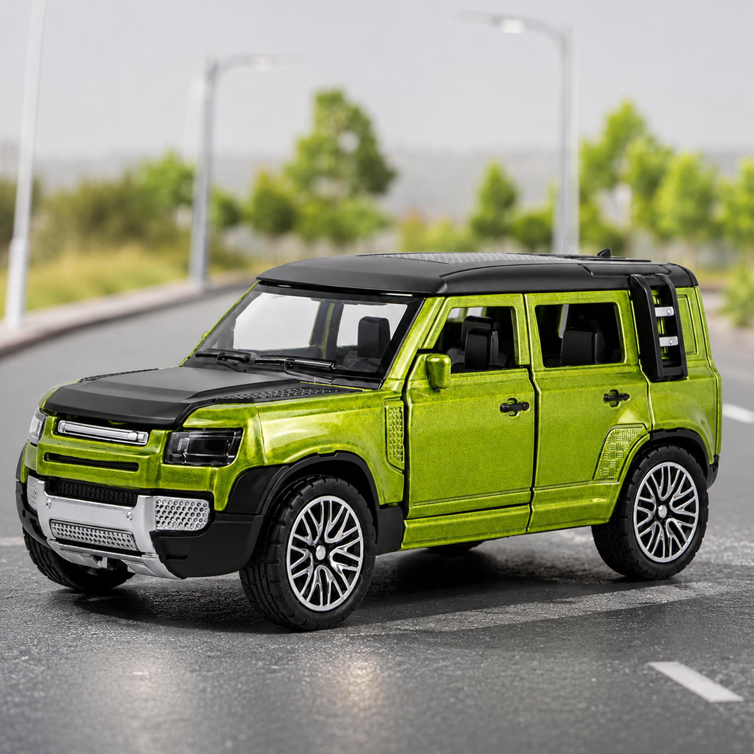 Toyshine Die Cast SUV Model Vehicle Toy Car with Pull Back Function Along with Opening Doors and Back Feature for Kids Boy Girl 3+, Green-image-47