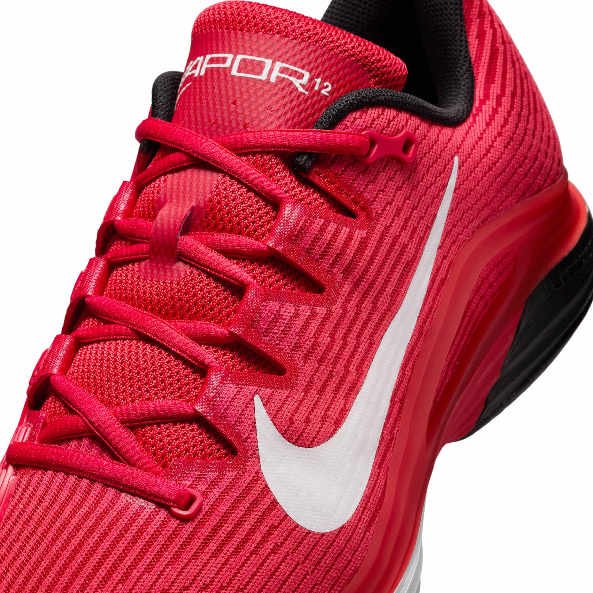 Nike Vapor 12 - Tenis de pista dura para hombre (FV5552-600, rojo universitario/negro/rojo gimnasio/blanco)