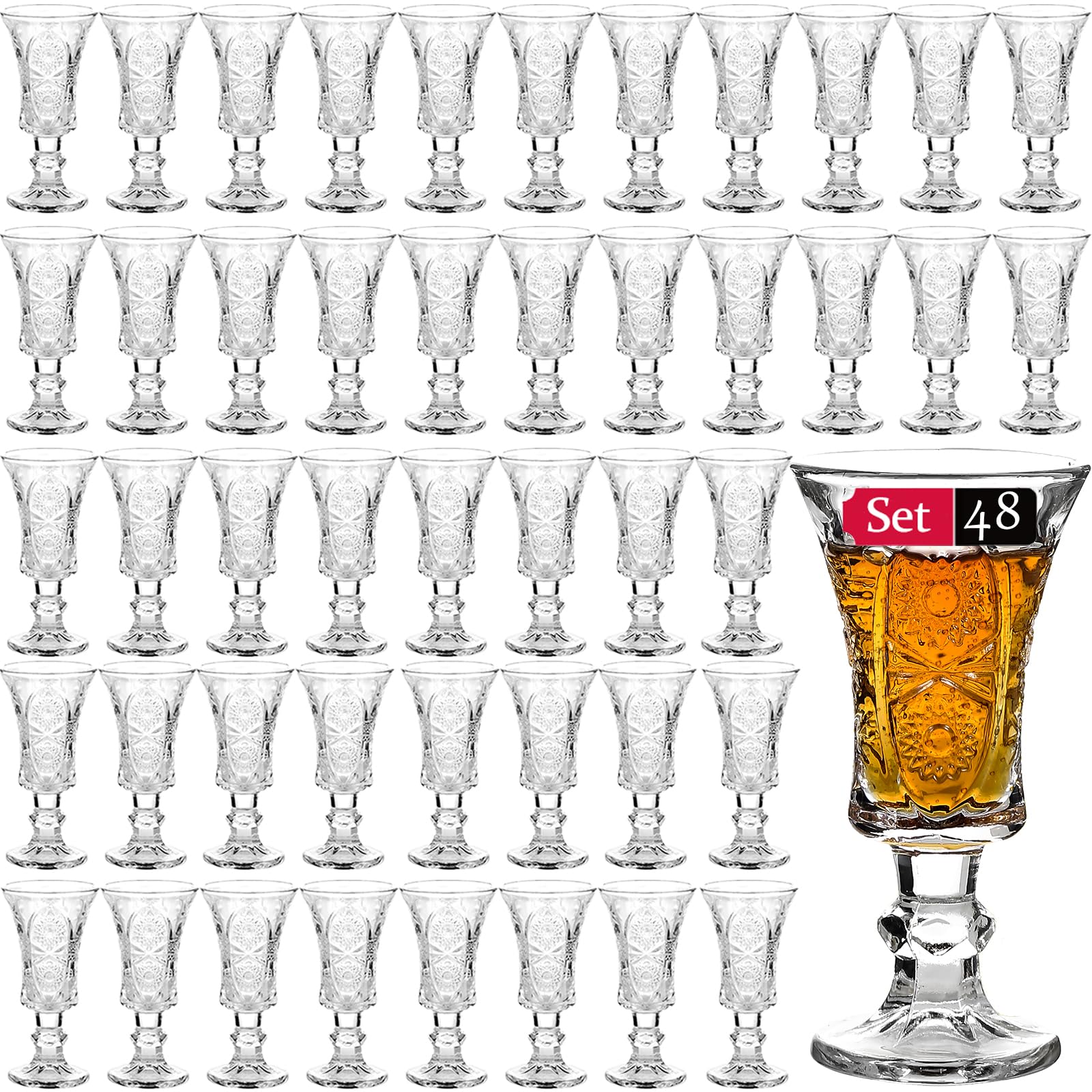 Amazon.com | Glsairy Round 1.3-Oz Cordial Glasses,Sherry Glasses