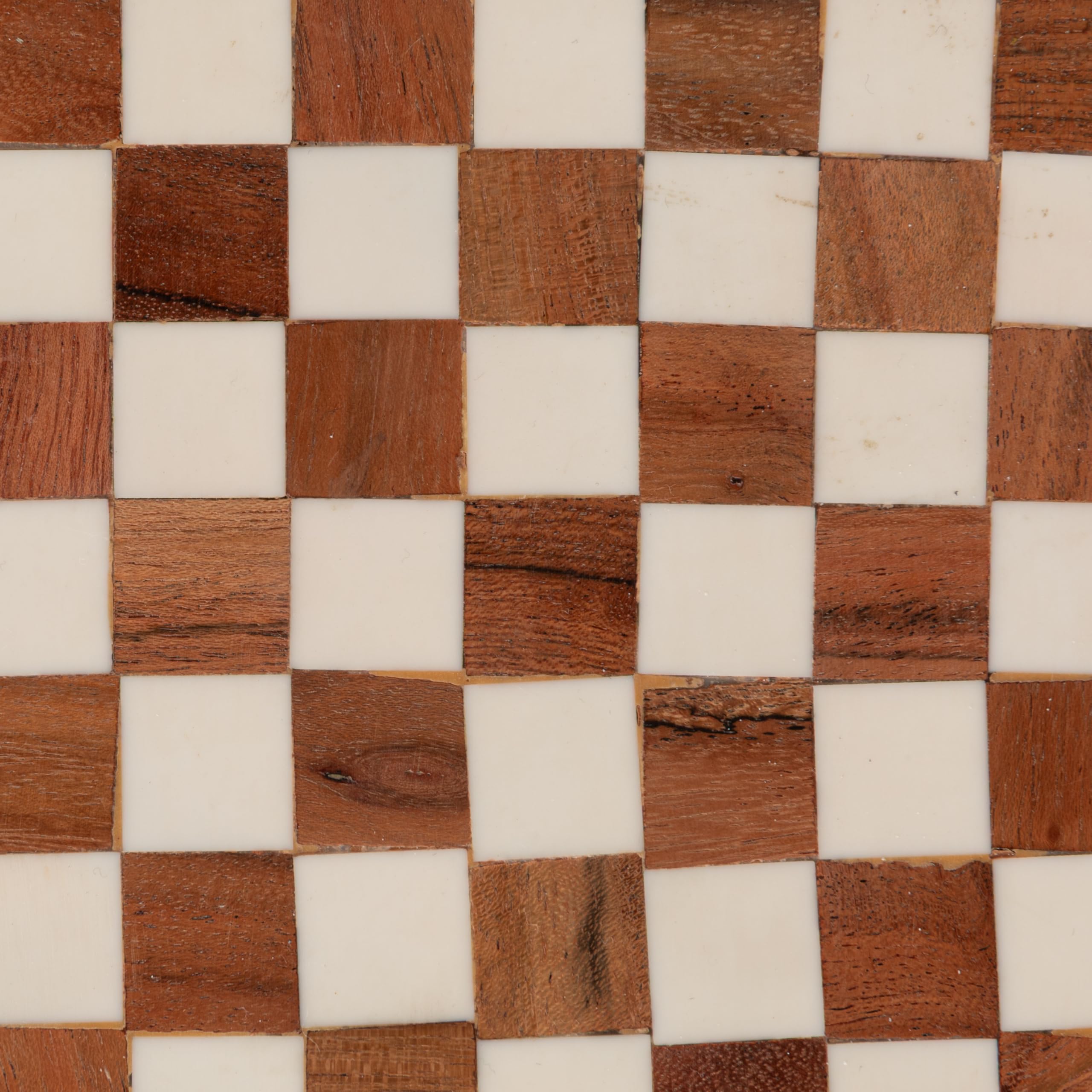Creative Co-Op Wood Checkered Accent Table