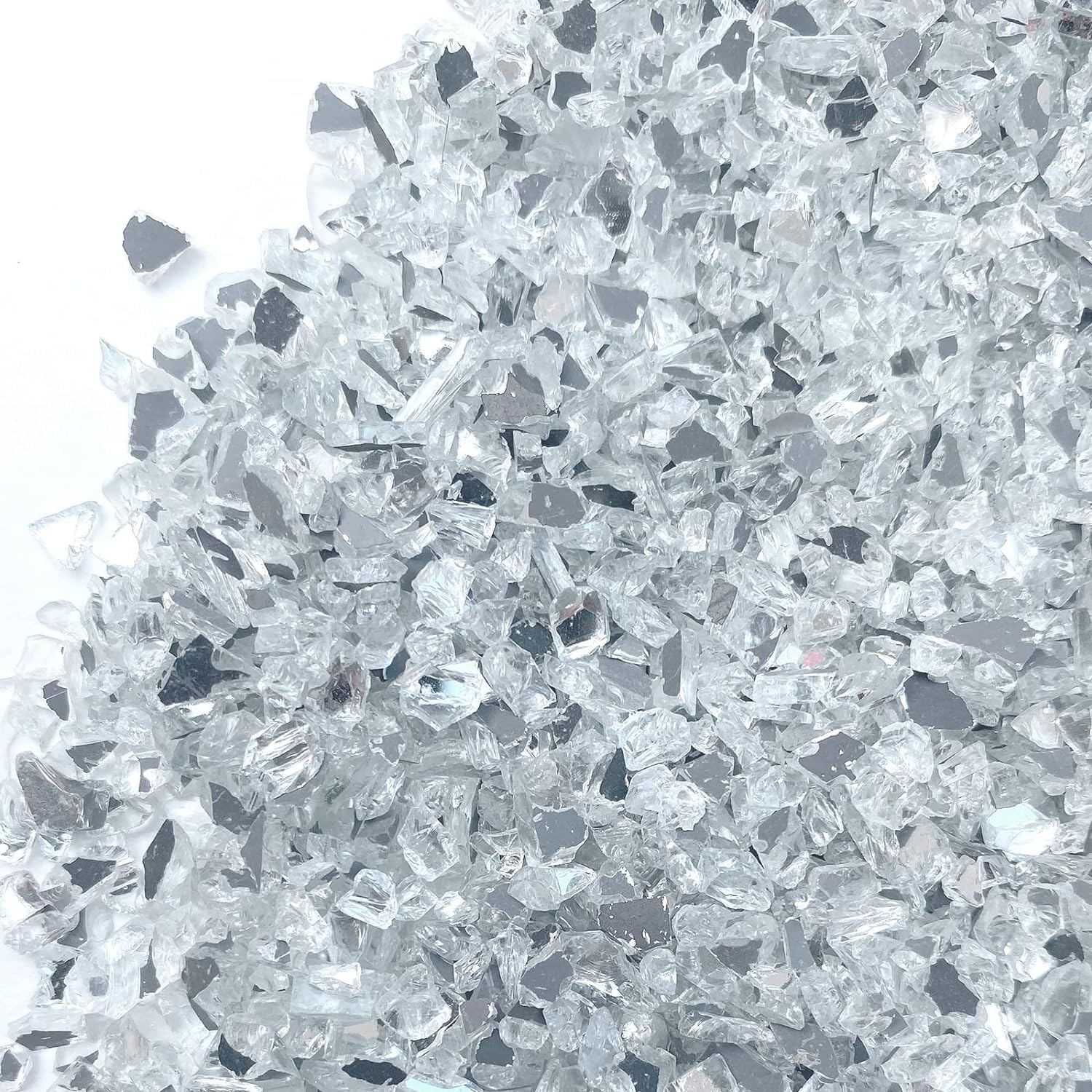 (500gm) Decorative Crushed Glass for Pool, Bar, Vase, Fish Tank, and Garden Decoration |Clear Stones Crushed Glass Mirror Pieces-image-32