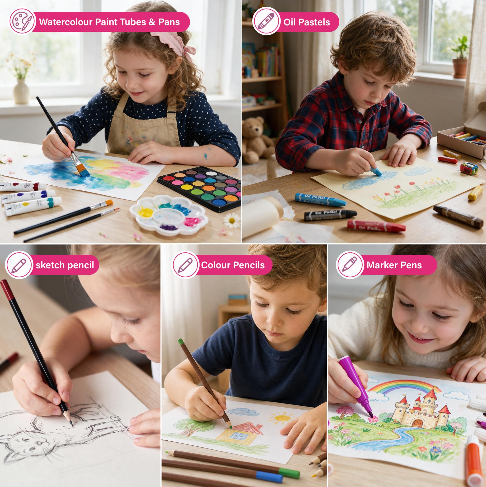 Juego de arte de lujo de 145 piezas de pintura a lápiz y dibujo de aluminio para principiantes, regalo de Navidad, cumpleaños, Año Nuevo para artistas, adultos, niños, niños