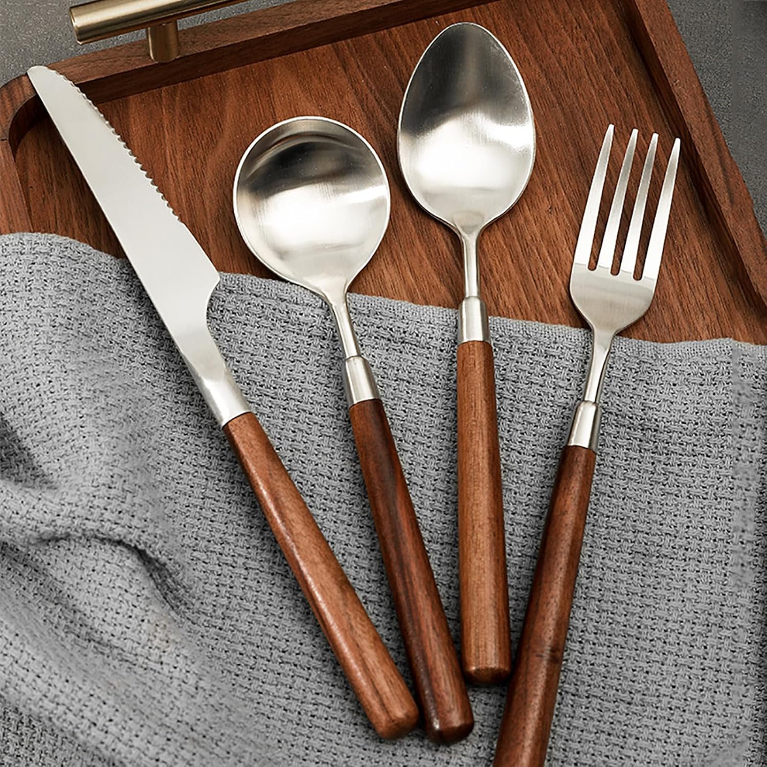 90 Piece Silverware Set Service for 18 Vintage Embossed Cutlery Utensil Set Home Kitchen Eating Tableware Set Include