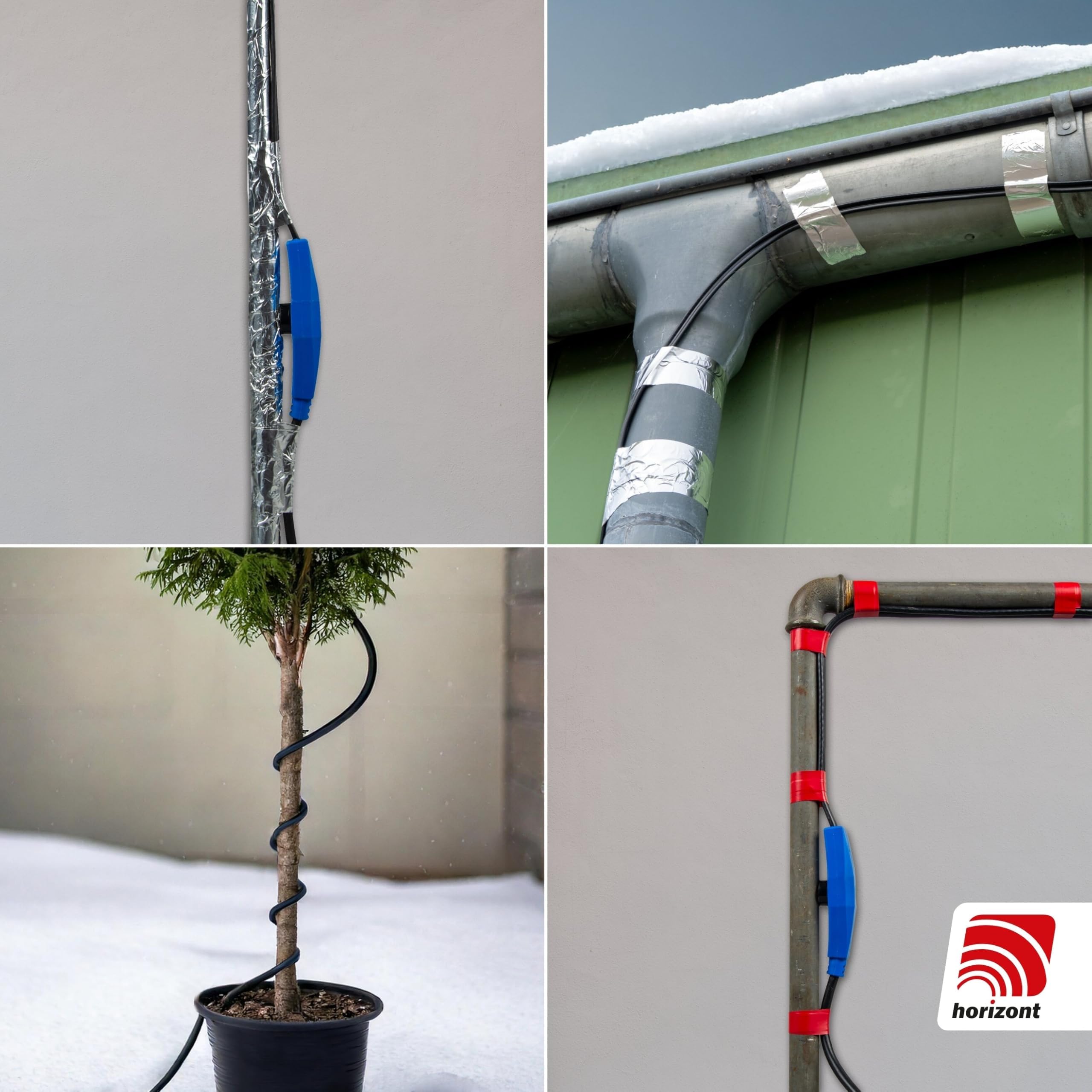 Kabel grzewczy z termostatem 1-48 m wodoszczelny elektryczny grzejnik do wodociągów