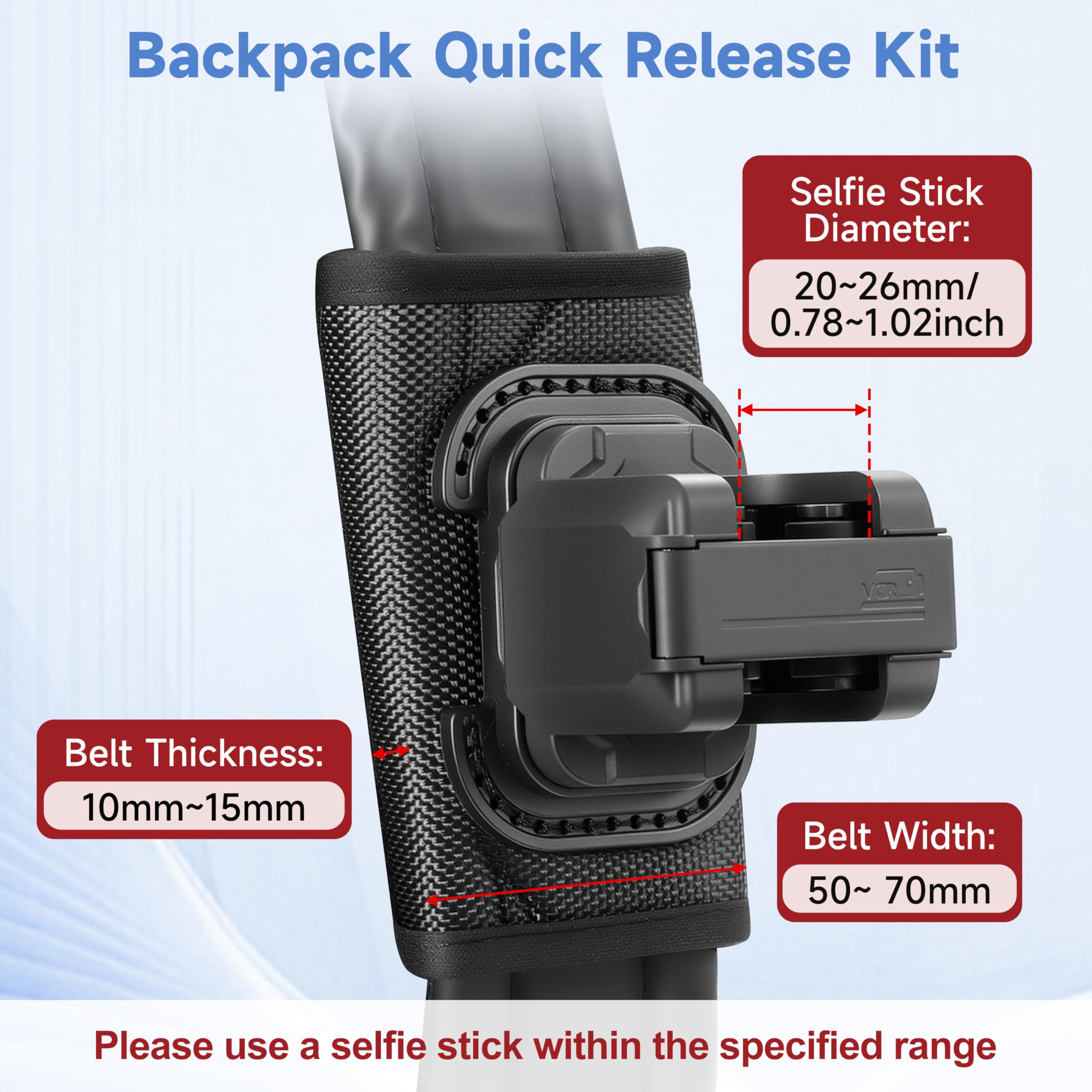 Selfie Stick Holster plecak Clip Mount dla insta360 X5 X4 Air dla gopro Hero 13 12 MAX 2 Pasek dla DJI Osmo 360 Akcja 6 5 Kieszenia 3 Akcesoria | Uchwyt kompatybilny z GoPro Lit Hero 13 12 MAX 2 |rzep do DJI Osmo 360 Action 6 5 Pocket 4 3