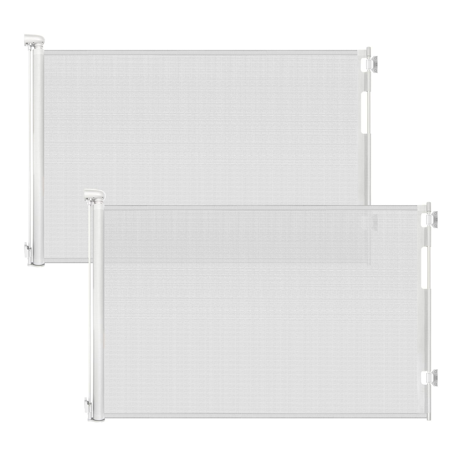 Photo 1 of (2 Pack) Retractable Baby Gate for Stairs and Doorways, 55" Wide x 33" Tall Mesh Dog Gate for Indoor & Outdoor Use, Safety Gate for Babies and Pets, Child Gates for Hallways, Hardware Mounted, White