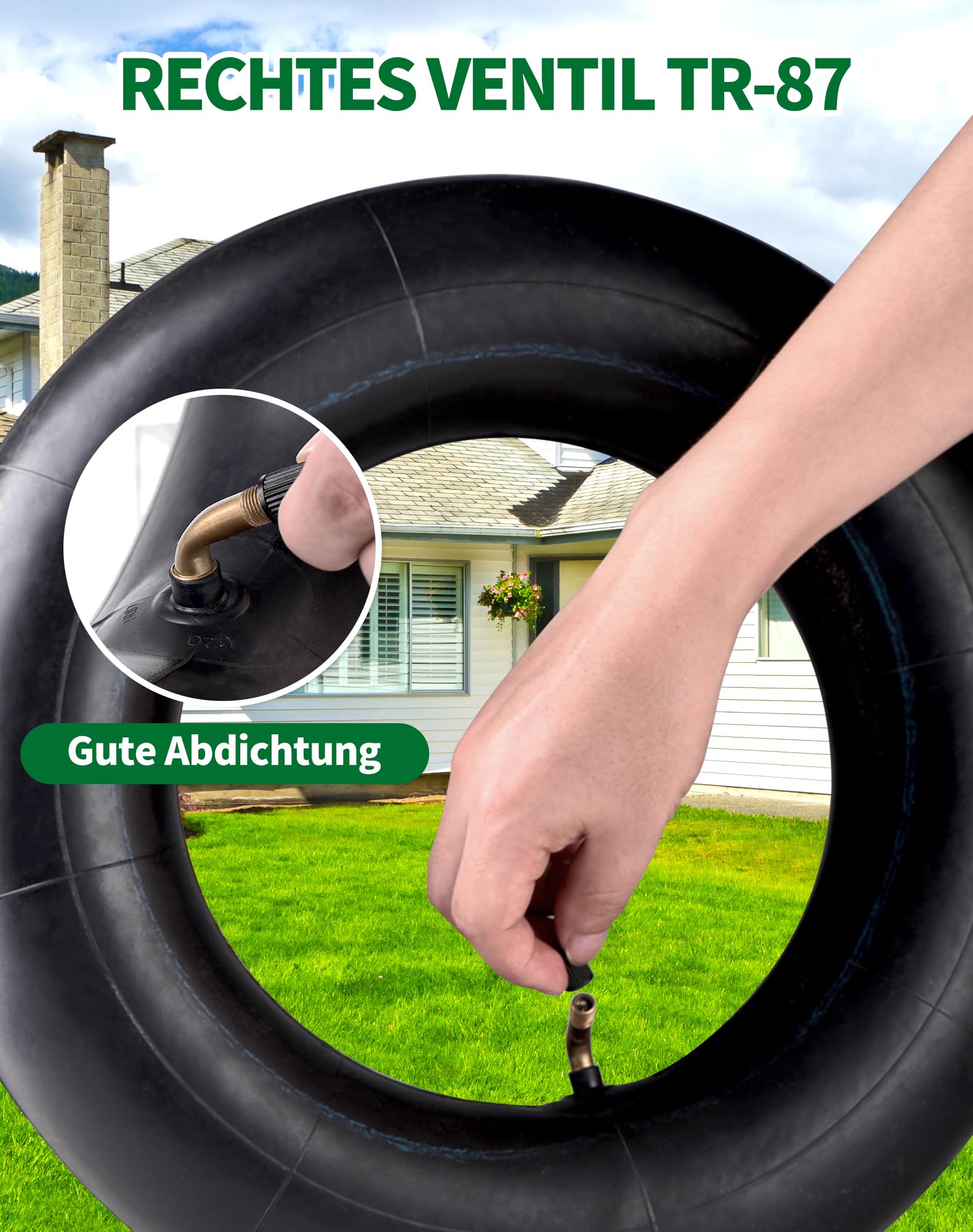 4.80/4.00-8 Lot De 2 Chambres à Air Pour Roue De Brouette, Pneu De