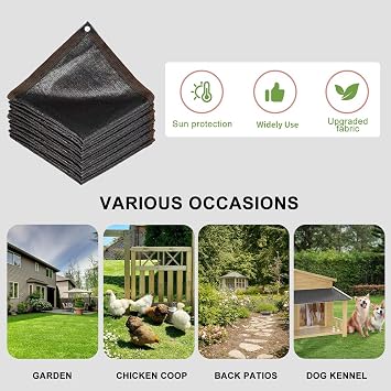 10Ft x 16.4Ft 40% Shade Cloth Greenhouse Tarp Mesh with Grommets for Plants