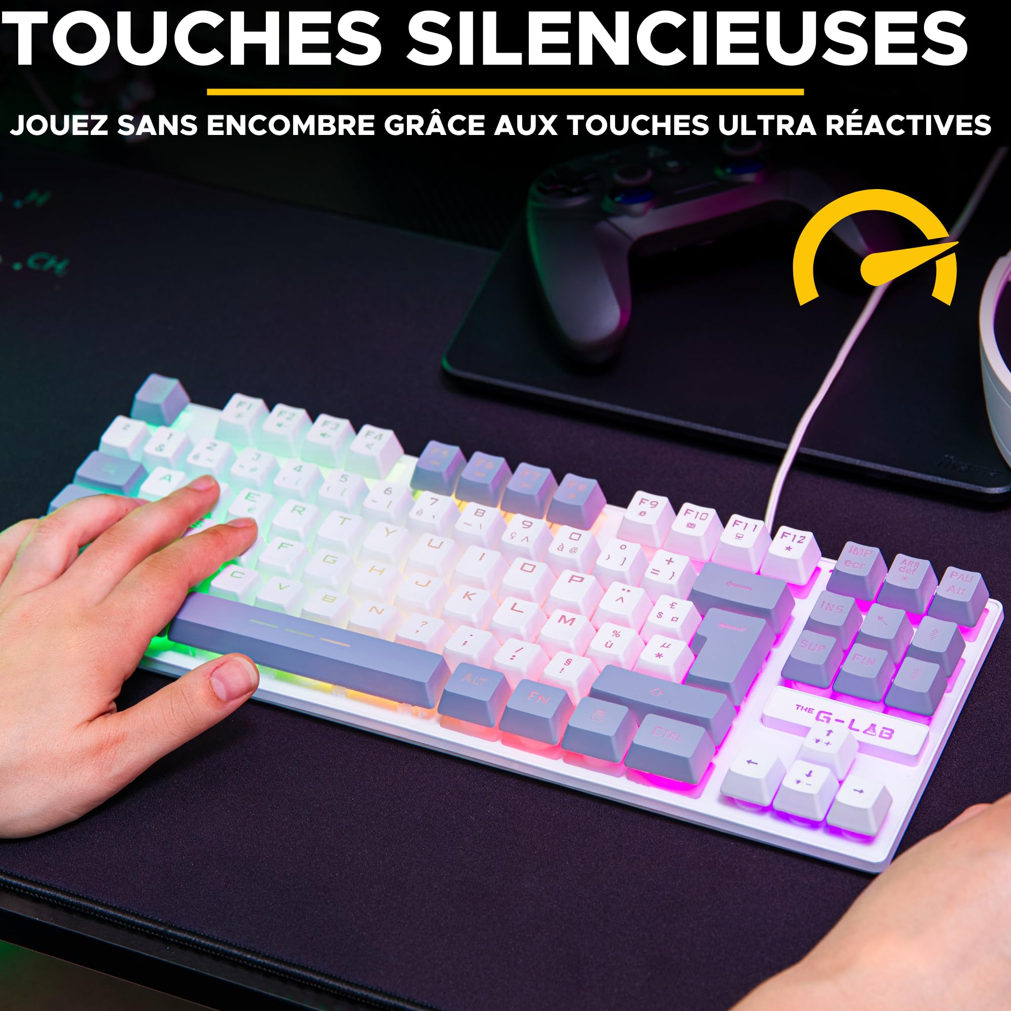 The G-Lab Keyz Caesium TKL - Clavier Gamer 87 Touches 15 Macros AZERTY FR