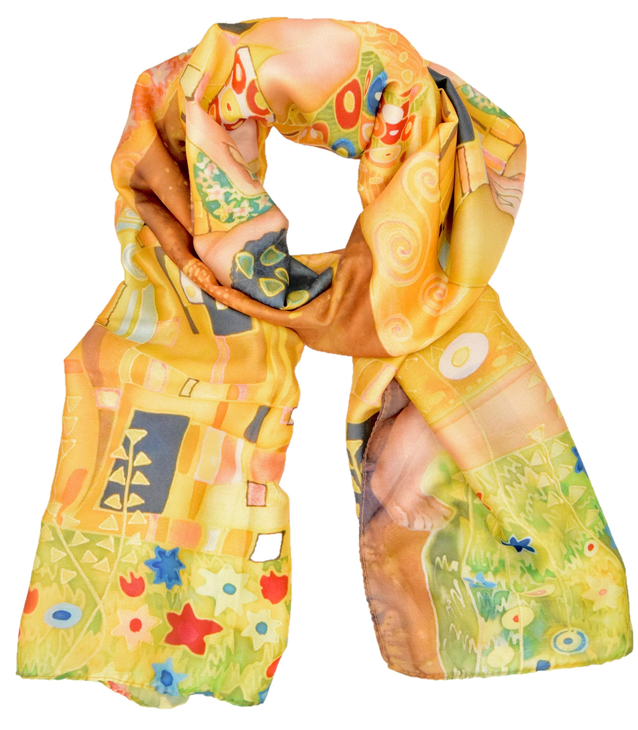 Fular Mujer Pañuelo cuello de seda con diseño de arte pintores famosos, chal largo de calidad, joven y elegante para mujer. Bufanda grande. Foulard Complemento original presentado para regalo