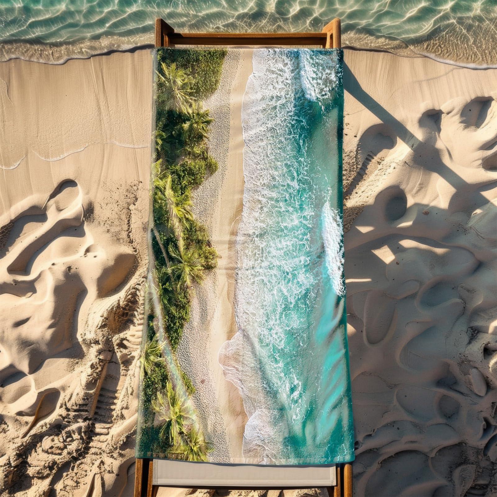 Beach Towel Beach Tree Microfibre Towel for Women Men,Gym Towel for Travel Swim Camping,Quick Fast Dry,Travel Essentials,Swimming