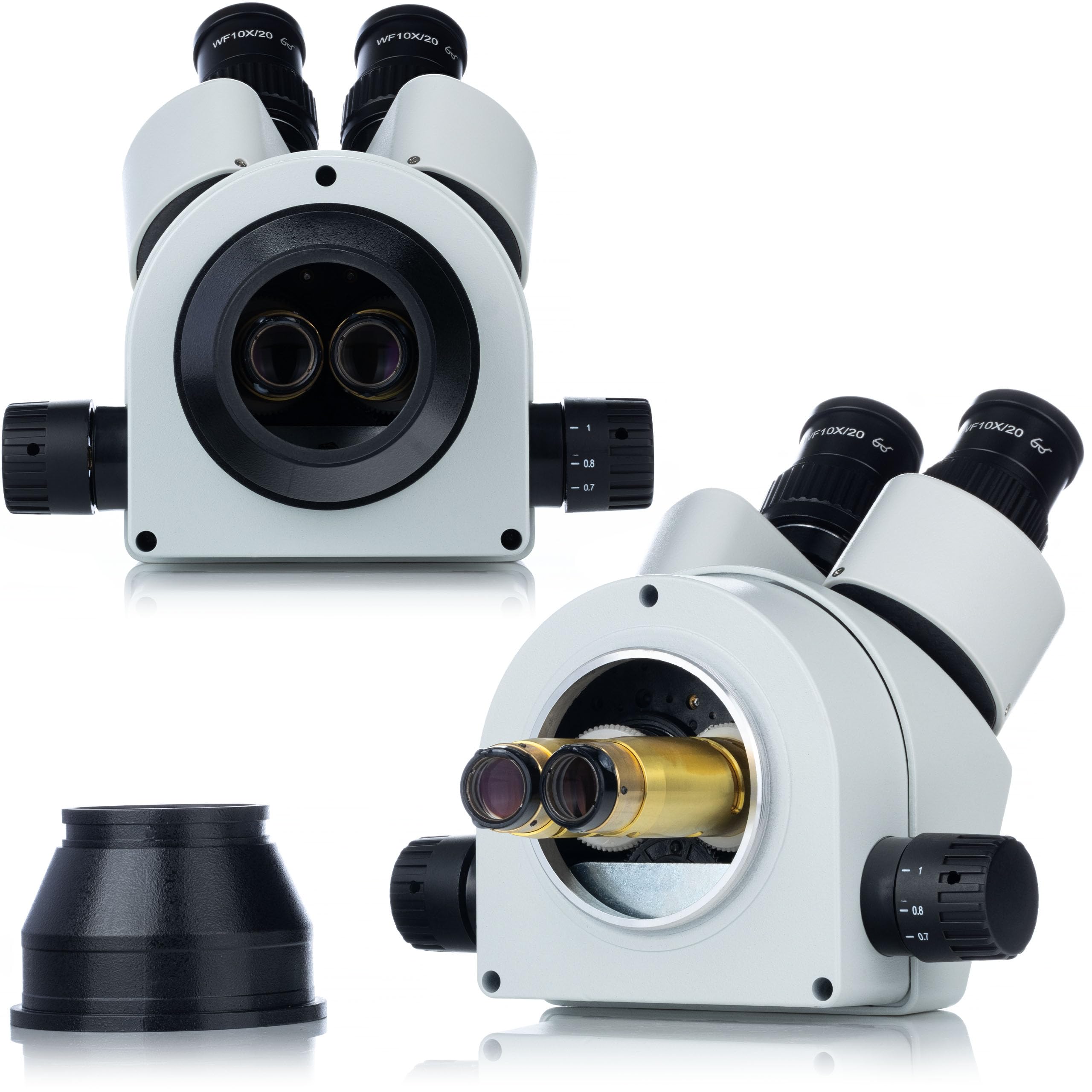 Rosfix Proxima Pro MSPP-B-WDMS2 mikroskop stereoskopowy 7x–45x zoom, 144 diody LED, głowica okularna 360°, ramię przegubowe 800 mm, do elektroniki, biżuterii, profesjonalny mikroskop