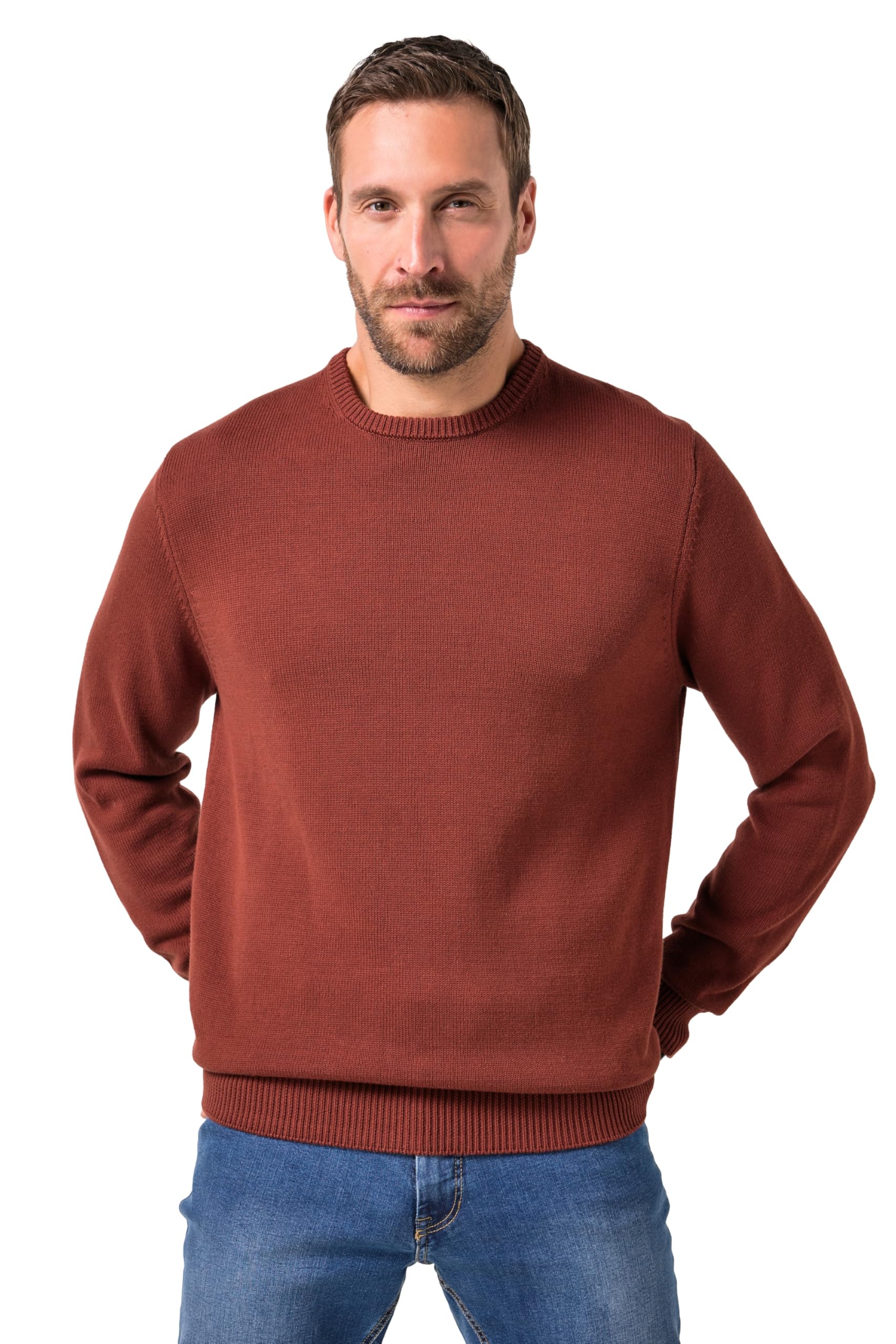 JP 1880 Herren große Größen Übergrößen Menswear L-8XL Pullover, Rundhals, Baumwolle 708261