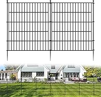 SecureSpaces 10-Panel No-Dig Rustproof Metal Garden Fence - 32"H x 23.6'L Dog Rabbit Barrier for Yard Patio Easy Install