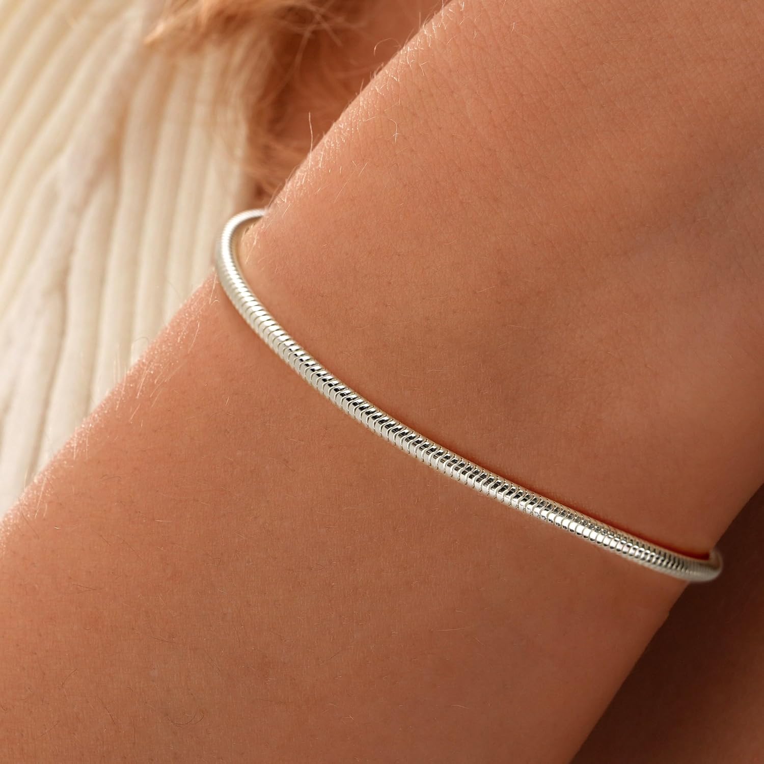 1.5&2.5mm 925 Sterling Silver Snake Chain Bracelet for woman&Men's Couple Bracelets set,Trendy hip-hop Gift for Grilfrieng/Boyfriend/loved ones/mother's Dad jewelry, No fading - Image 7