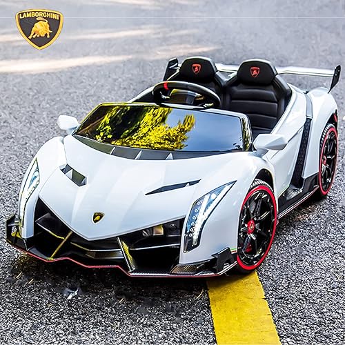Miniatura 3 de NEWQIDA Lamborghini - Automóvil eléctrico para niños con licencia con control remoto de 12 V, funciona con batería, automóvil deportivo 4x4 con