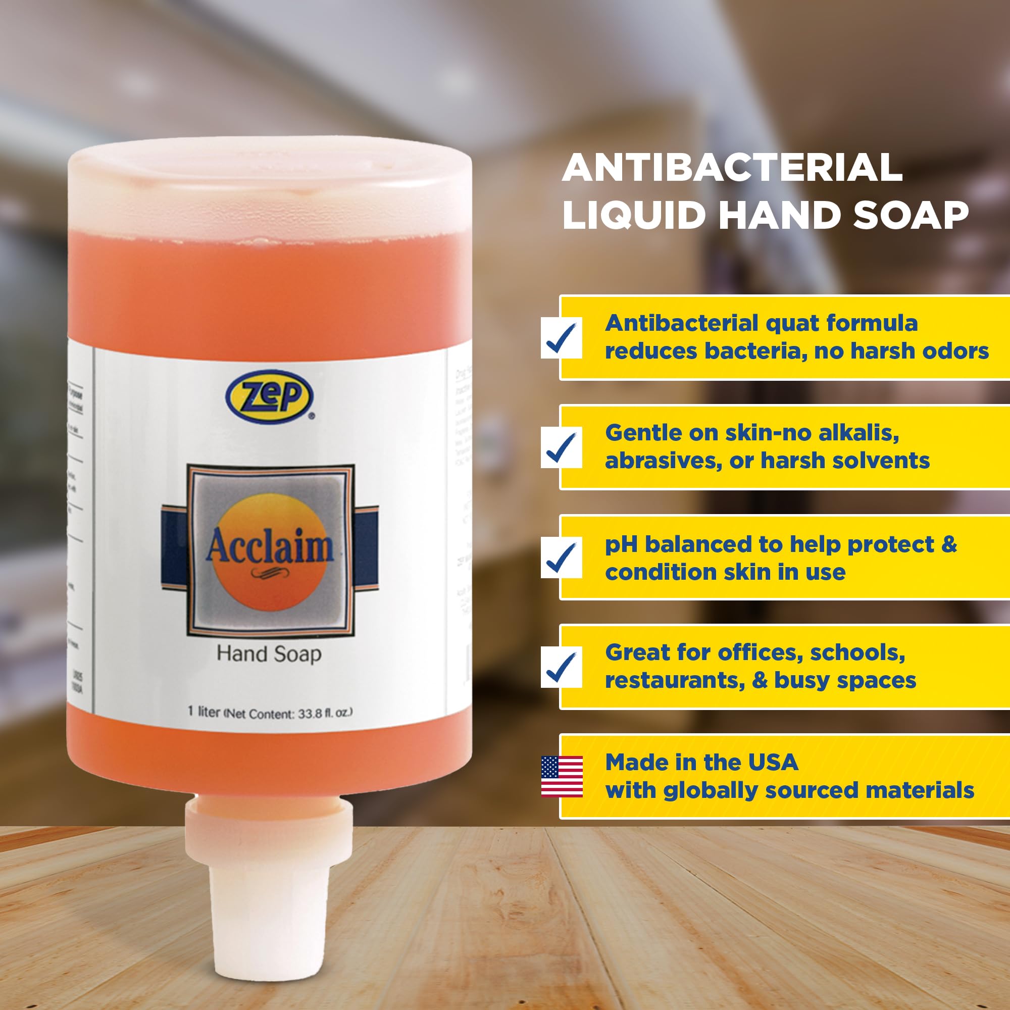 Amazon.com : Zep Acclaim Antibacterial Liquid Hand Soap - 1 Liter