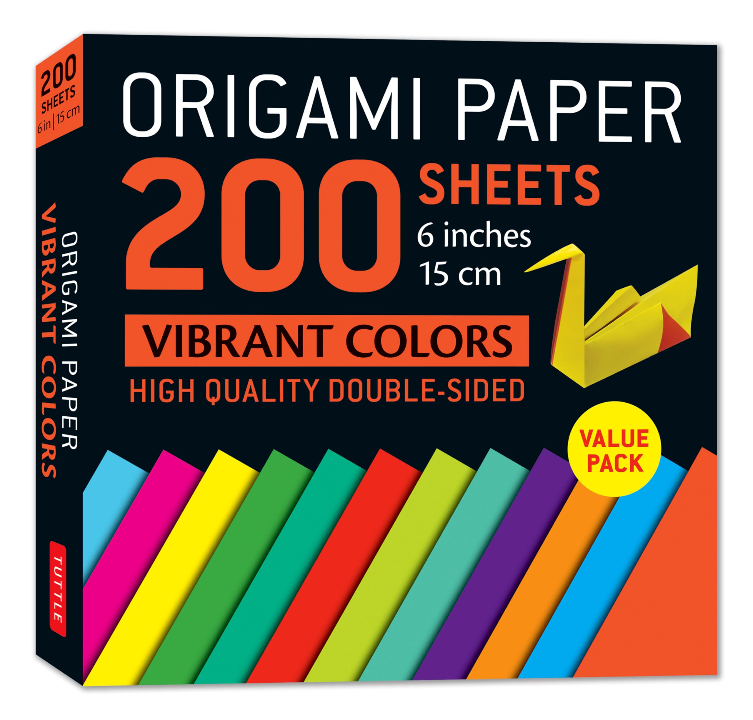Origami Paper 200 sheets Vibrant Colors 6"" (15 cm) (Notebook / blank book)
