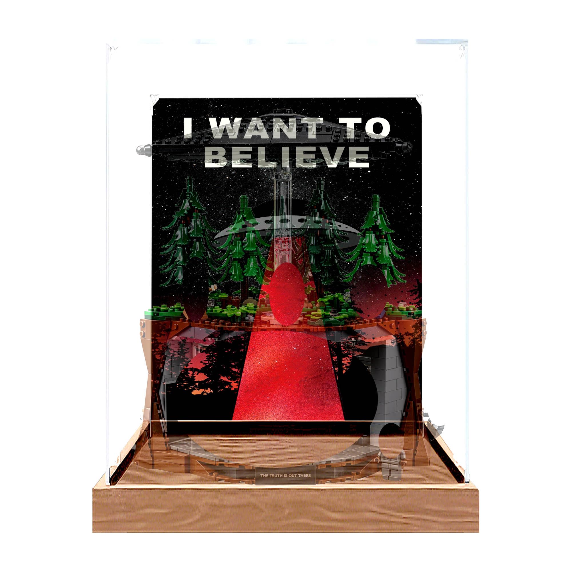 Ddxmml Background D Clear Acrylic Display Case, Fits For Le-Go 21369 X File Sets (Background D)