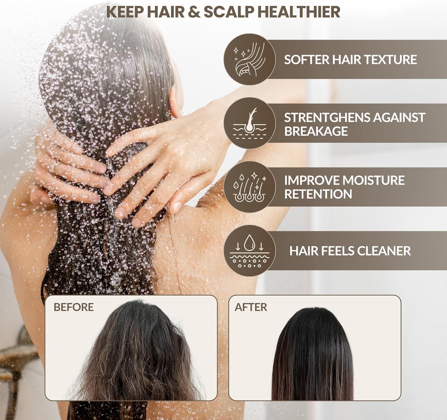 Filtered Shower Head - High Pressure Showerhead Filter for Hard Water, Enhances Hair & Skin Health, Minimizes Hair Loss, Preserves Color-Treated Hair, Water Softener - Image 7