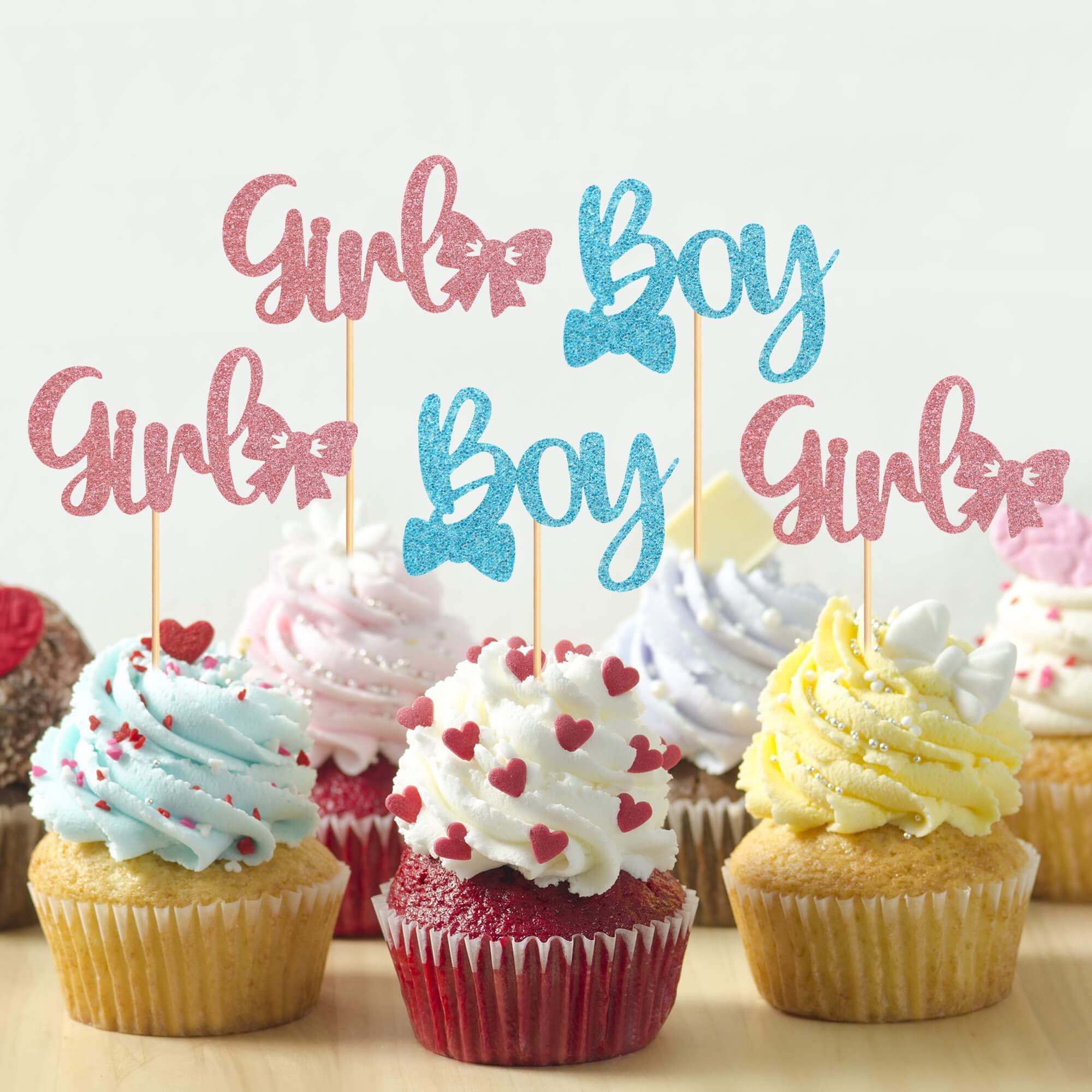 24 Pcs Oh Baby Cupcake Toppers Ocean Octopus Gender Reveal