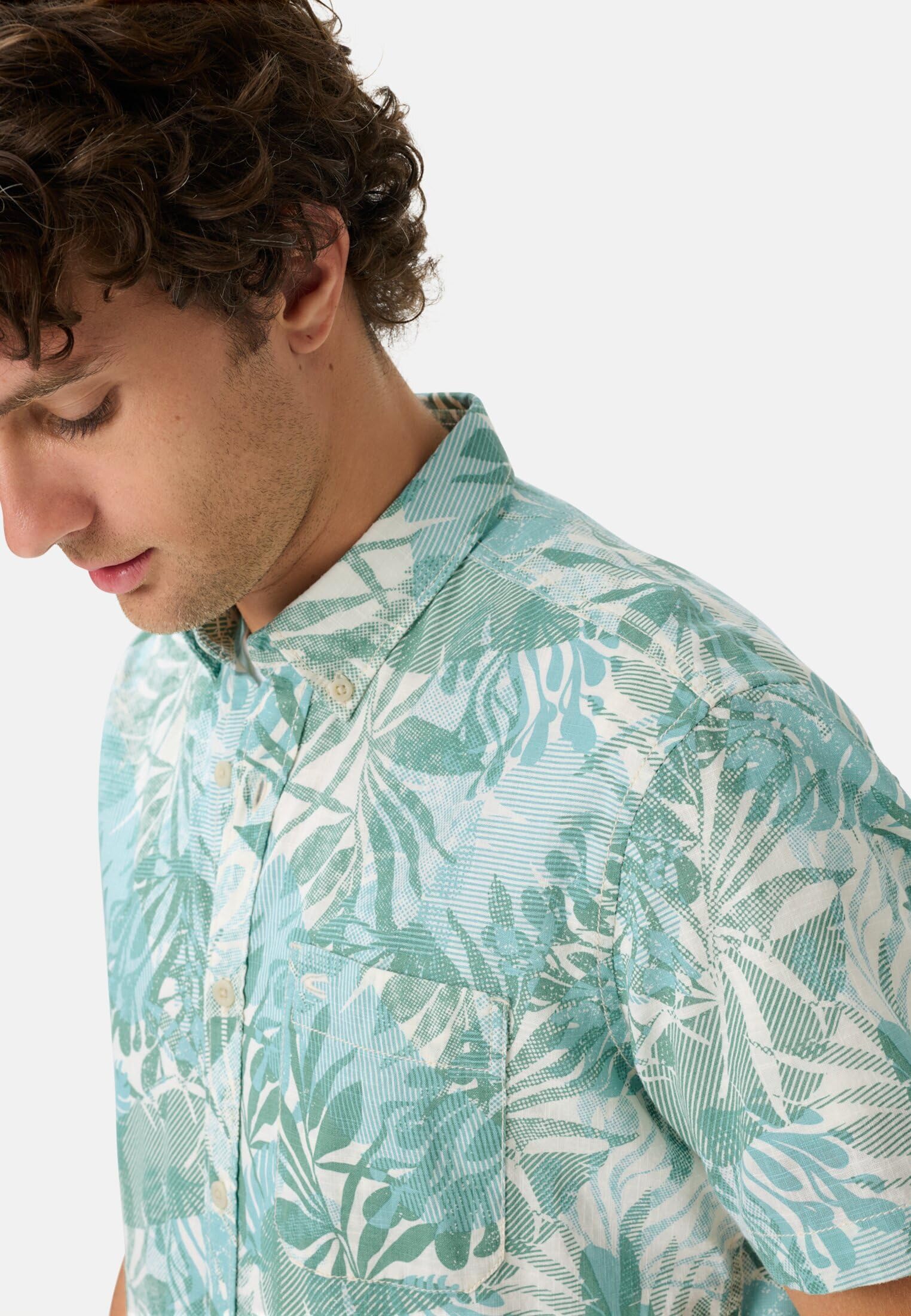 camel active Herren Kurzarmhemd aus Baumwolle