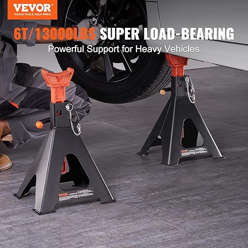 Miniatura 2 de VEVOR - Gatos de coche, capacidad de 6 toneladas (13,000 lbs), gatos de coche con doble bloqueo, altura ajustable de 14.2-23 pulgadas, para levantar