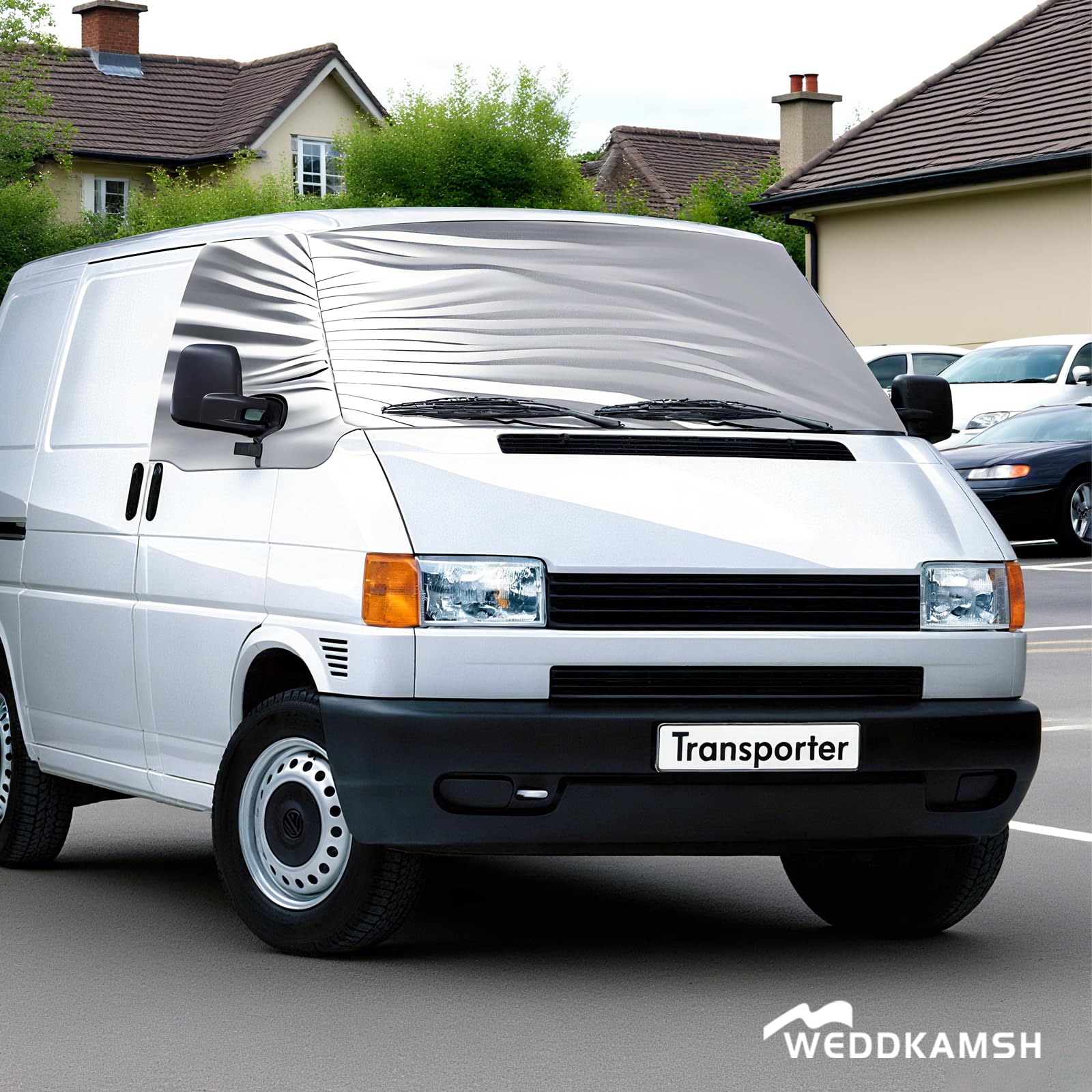 Osłona przedniej szyby, zamiennik do VW Caravelle/Transporter T4, luksusowa srebrna osłona na przednią szybę, składana osłona na przednią szybę, ochrona przed słońcem, mata, ochrona przed