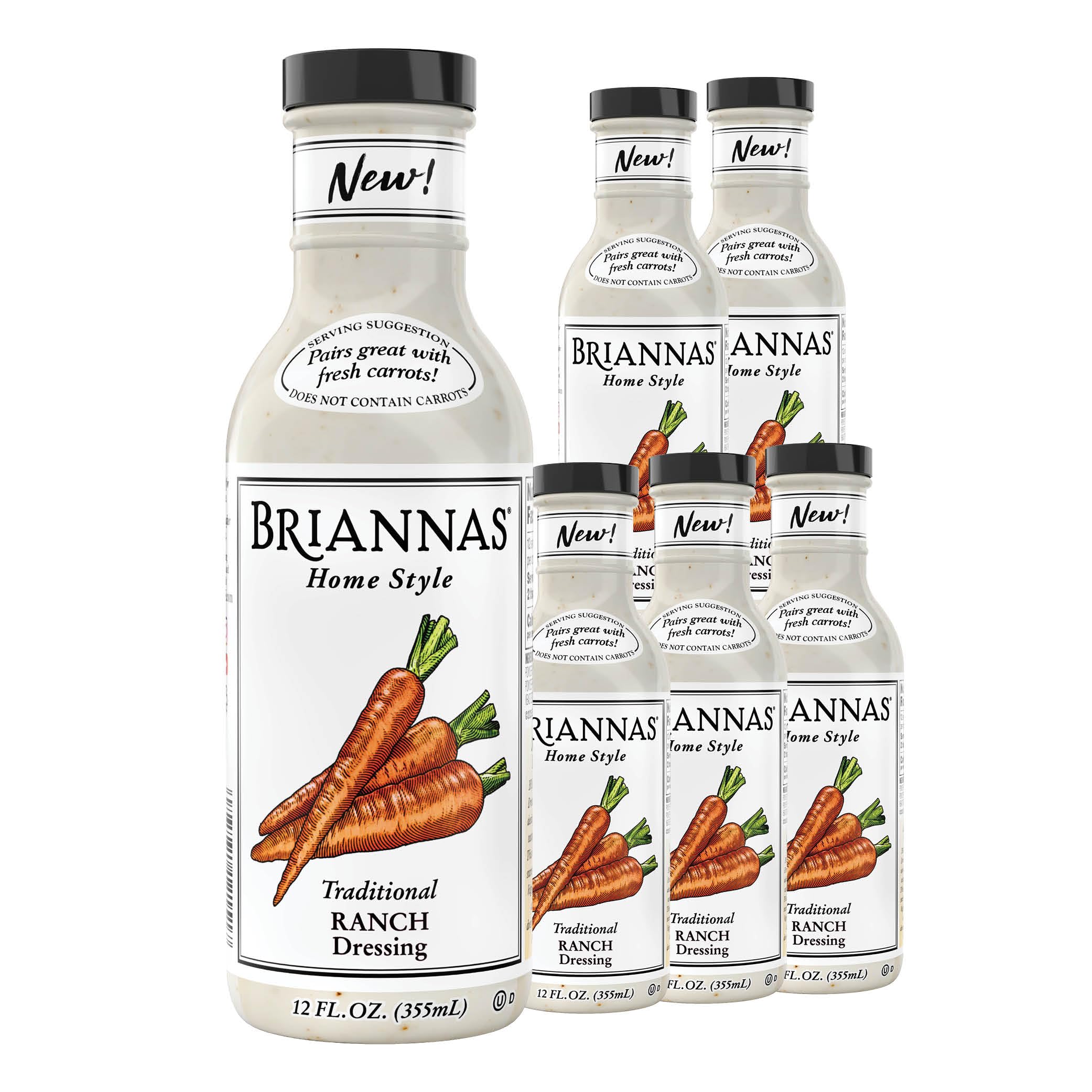 Amazon.com : BRIANNAS - Home Style Classic Traditional Ranch Dressing -  Fine Salad Dressing made with Premium Ingredients - Gluten Free and Kosher  Salad Dressing - 12 oz. Bottles - 6 Pack : Grocery & Gourmet Food