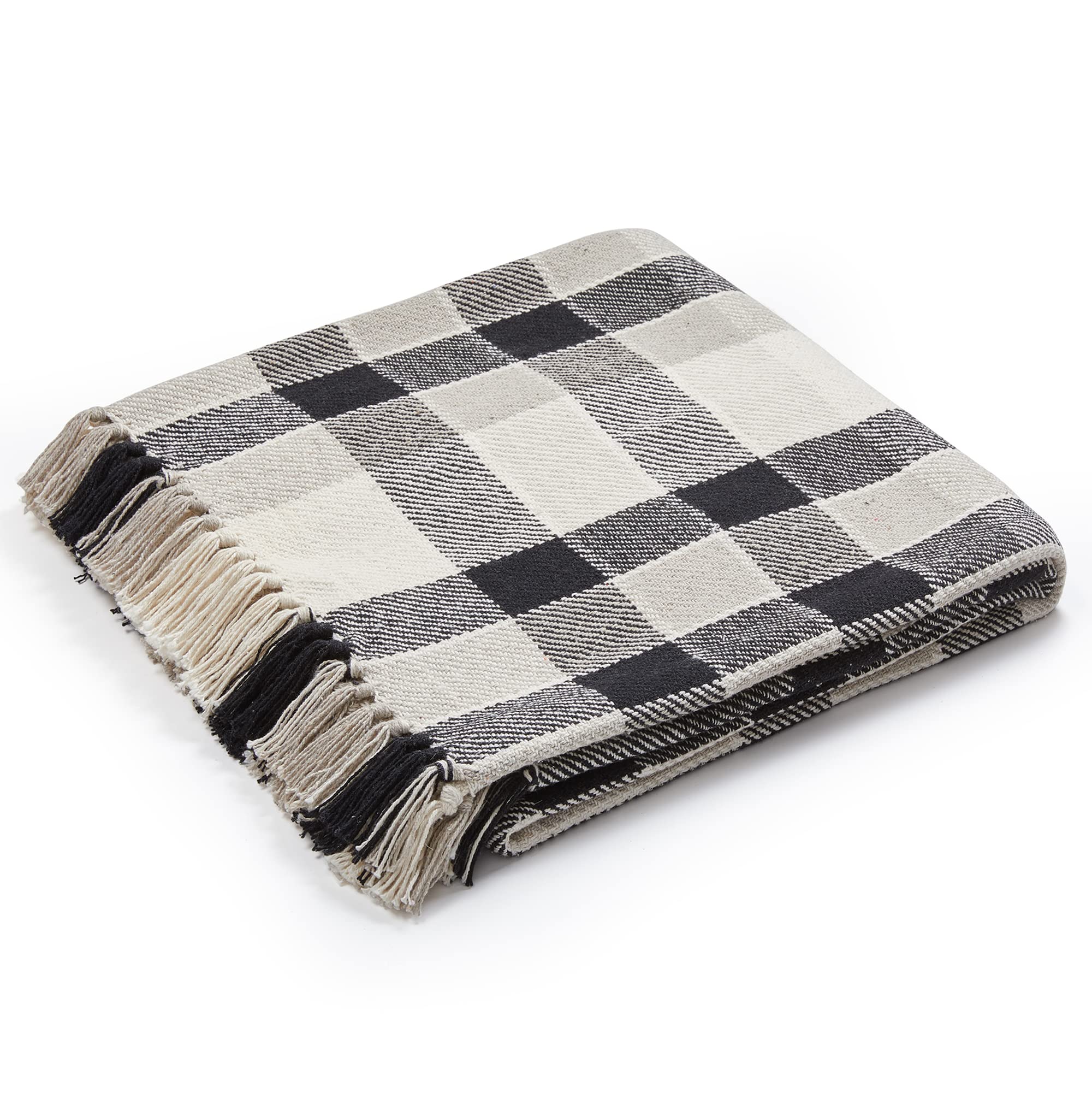Soft Cotton Plaid Throw Blanket - Perfect For Couch, Bed, Or Outdoor Use