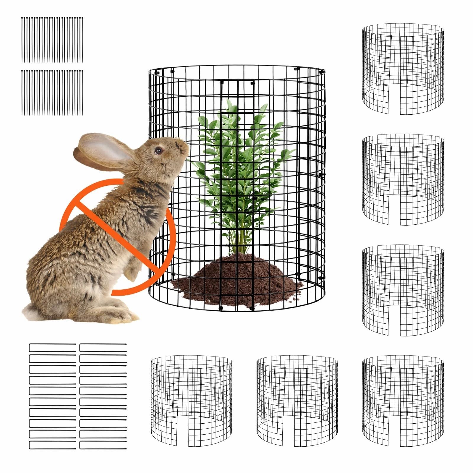 18Pcs Plant Protector from Animals, Rustproof 13.7inch Metal Mesh Plants Cages to Keep Animals Out Wire Garden Cloche Plant Protectors for Indoor Outdoor Garden