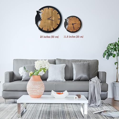 Miniatura 6 de Reloj de pared de pájaro carpintero, decoración moderna del hogar, reloj de pared de animales, reloj de pared de madera, relojes para decoración de