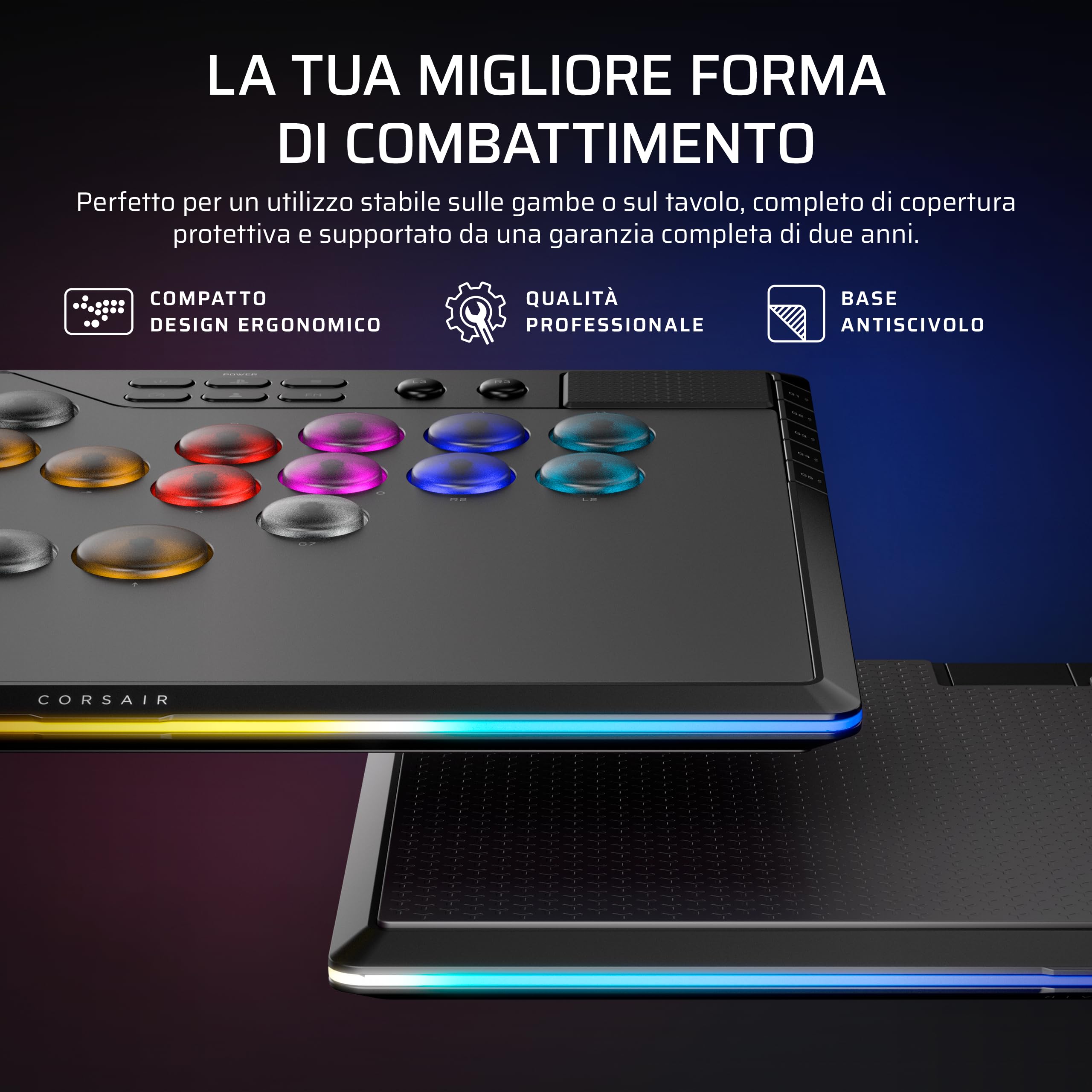 Corsair NOVABLADE PRO Controller Wireless Senza Leva 15 Tasti 1000Hz 2,4GHz SOCD MGX Hyperdrive PS5 PS4 PC