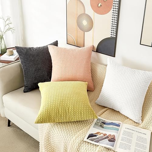 Miniatura 6 de Juego de 2 fundas de almohada de 20 x 20 pulgadas, modernas fundas de almohada decorativas para el hogar, fundas de poliéster suave para sofá,