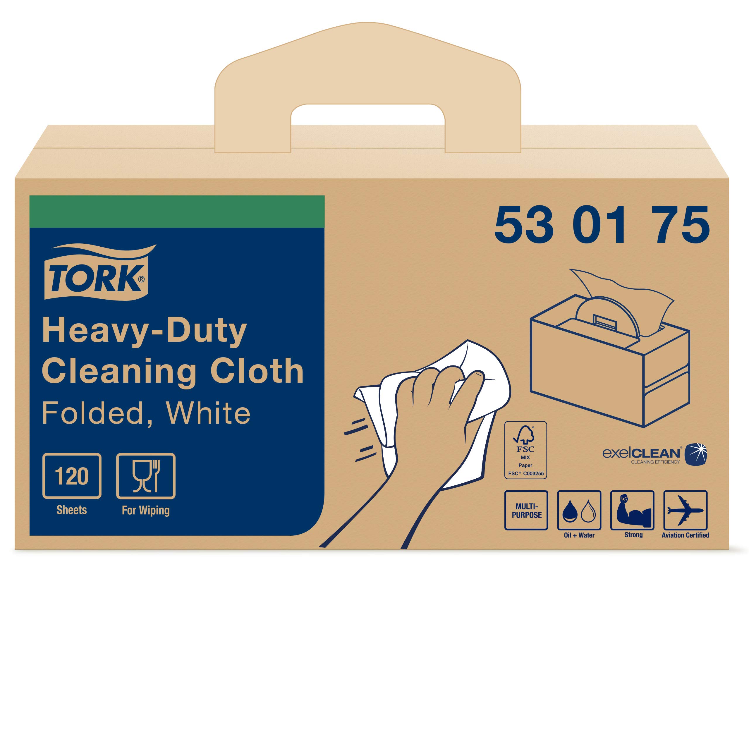 Tork Panni Ultraresistenti Per Pulizia - Confezione Da 500 Pezzi, Blù, Compatibili Con Dispenser W4 - Foto 2