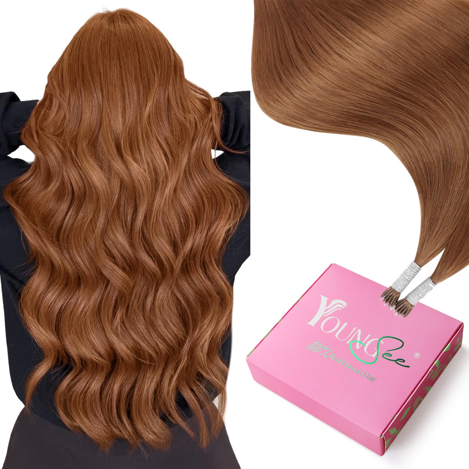 YoungSee Nano Beads Hair Extensions Blonde 14inch Nano Hair Extensions Warm Ash Blonde Highlights Bleach Blonde Nano Ring Hair Extension Highlight for Women Cold Fusion 50g Short Straight 50s — view 61
