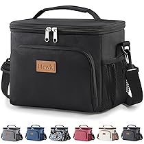 Lifewit Borsa Termica Porta Pranzo, Borse Frigo Piccola Pranzo Ufficio per Uomo e Donna, Impermeabile Lunch Bag con Tracolla, Frigoriferi da Campeggio per Lavoro, Mare, Viaggio, Nero, 9L