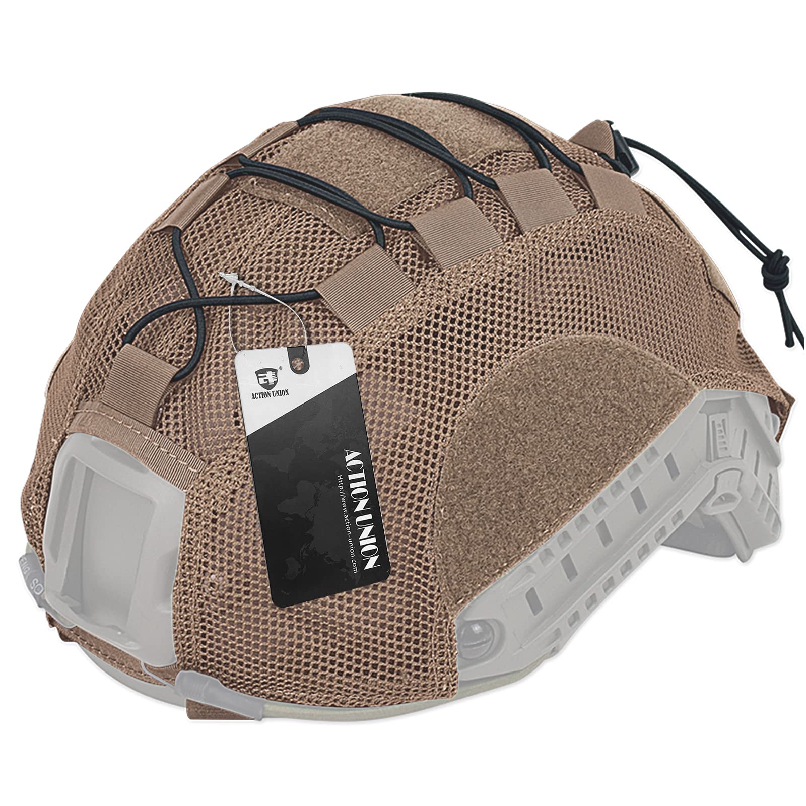 ACTIONUNION Airsoft Helmet Cover Breathable Mesh Tactical Paintball Helmet Cover (Tan)