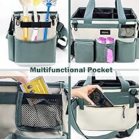 Vista 3 de Bolsa de limpieza portátil, bolsa de suministros de limpieza para suministros de limpieza, organizador de limpieza con correas ajustables