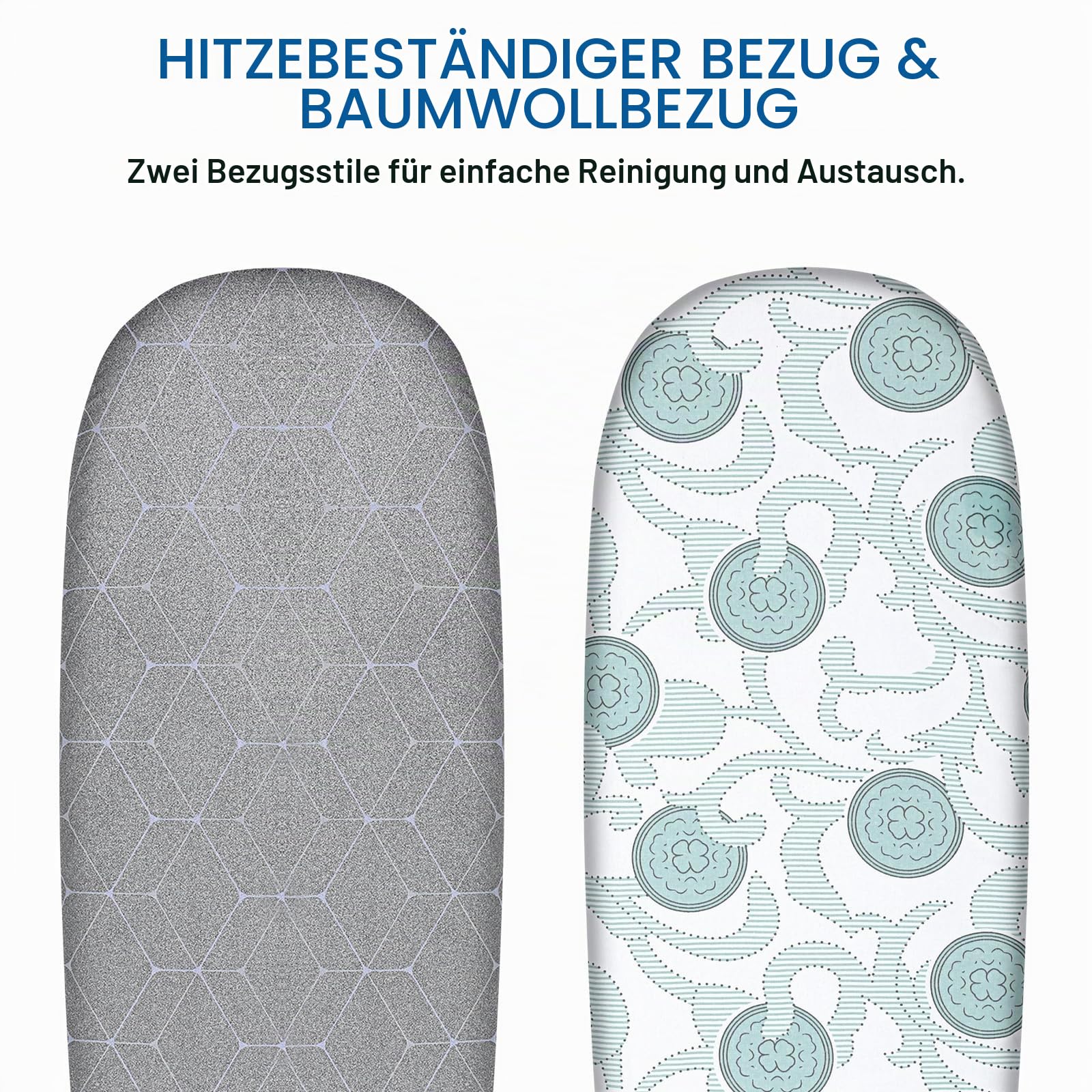 AiQInu Klappbares Tisch-Bügelbrett, Platzsparender Faltbarer Bügeltisch, Tischbügelbrett mit 2 hitzebeständigen Bügelabdeckungen, Gummifüßen und hochwertigem Bezug, 31 * 82cm