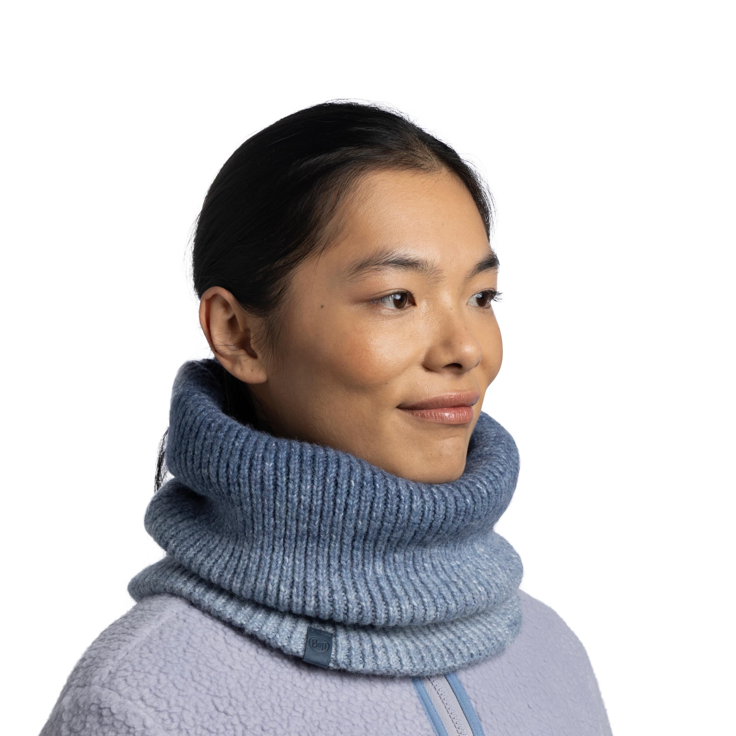 Buff| Braga de cuello Knitted & Fleece Frio Extremo, Practico, Versatil, Moda, Aislamiento termico, Comodo Hombre Mujer Talla única Azul