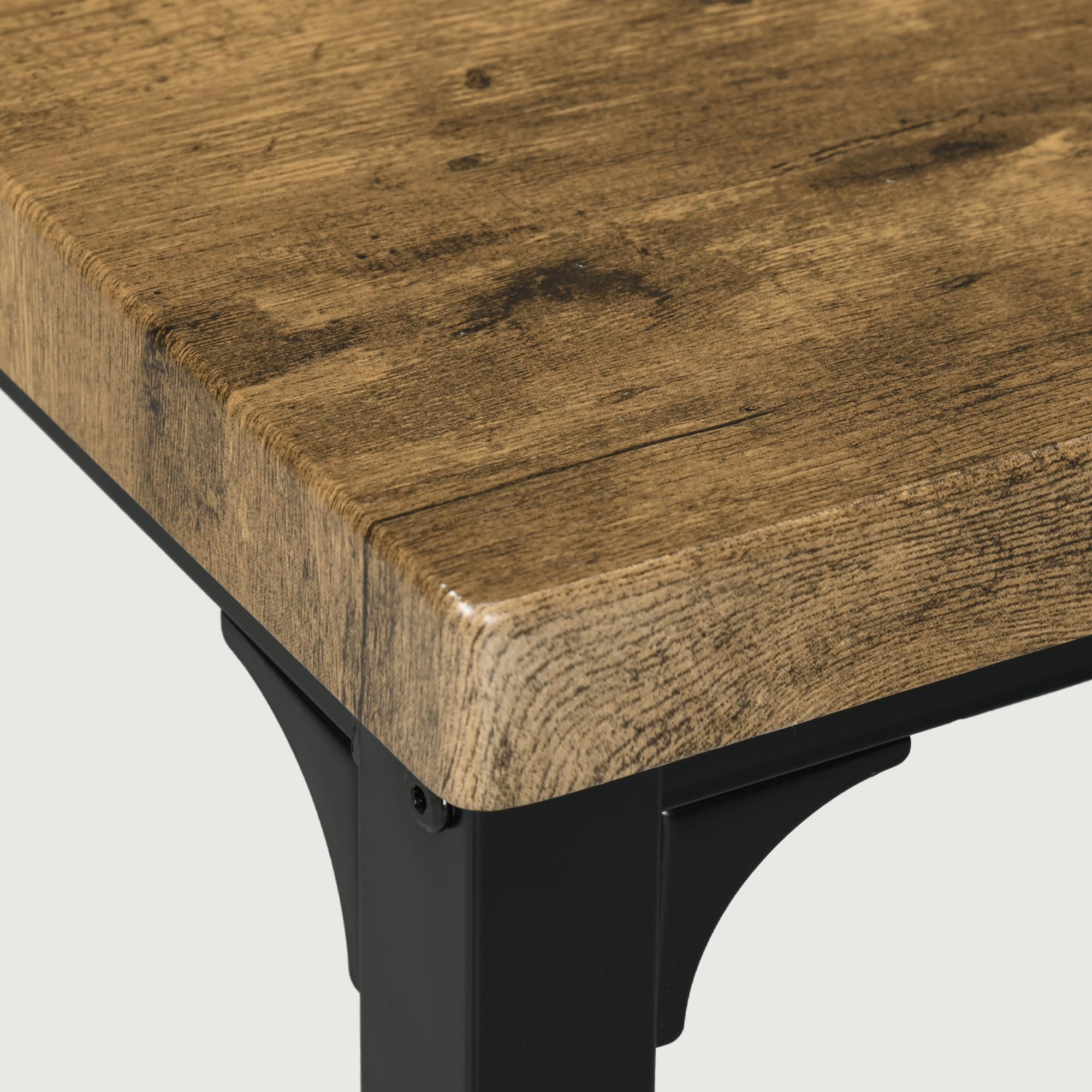 HOMCOM Ensemble Table et chaises 2 Personnes, Table de Cuisine 3 pièces avec 2 chaises encastrables, Rustique