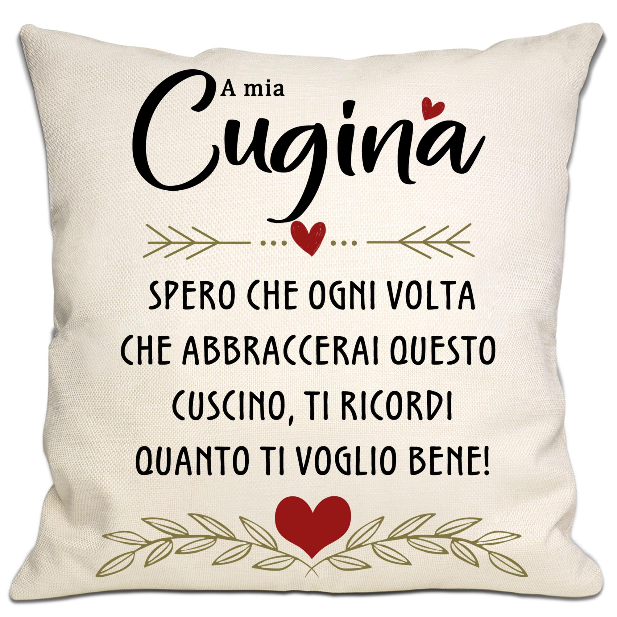 Bommex A mia cugina spero che ogni volta che abbracci questo cuscino ti ricordi quanto ti amo Copri cuscino Cugina promemoria Regalo di compleanno Regalo di Natale (cugina)