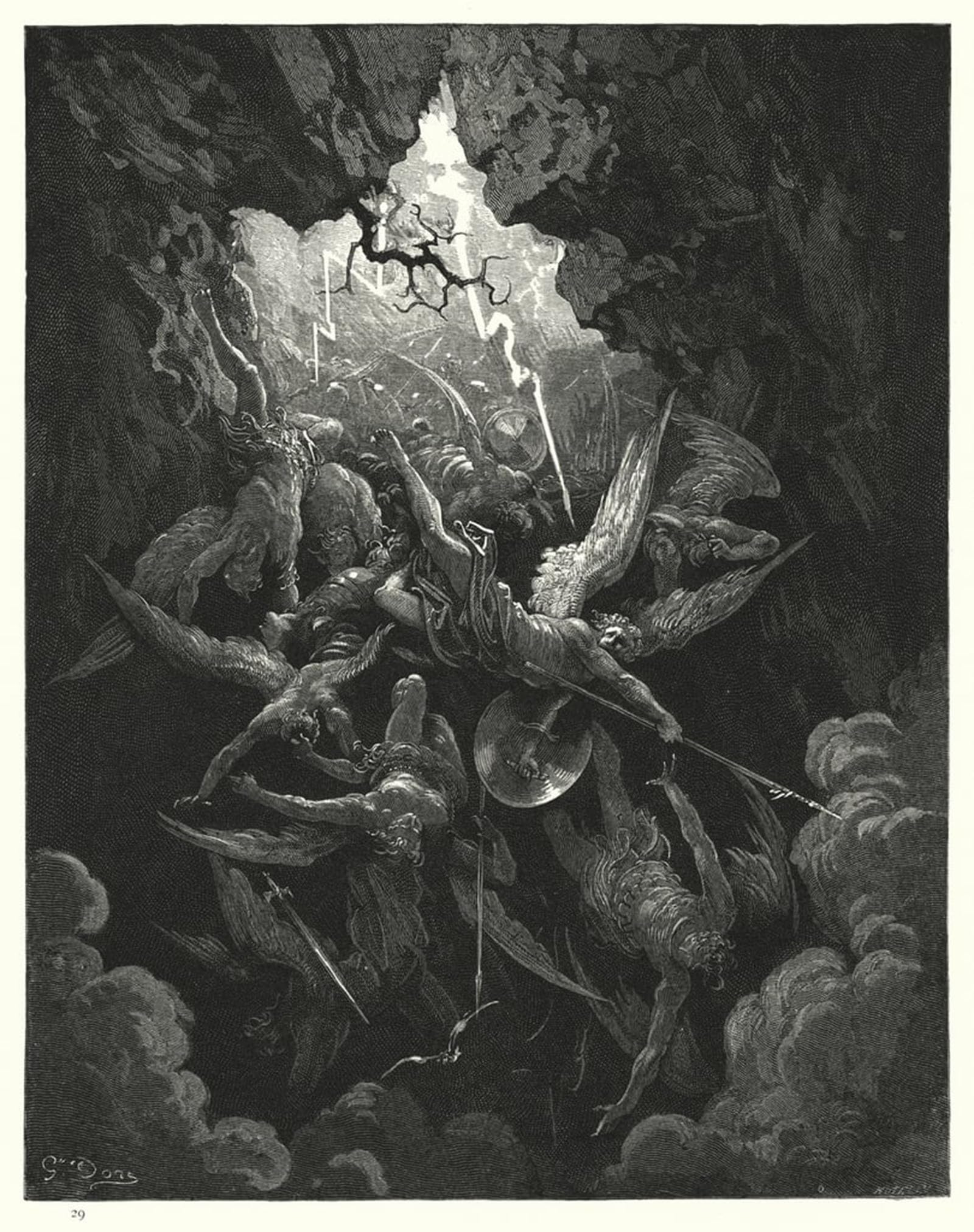 POSTERIIk Famous Animal Posters Vintage Picture Illustration by for Miltons Paradise Lost by Gustave Dore Modern Wall Decor for Home Decor 60x90cm