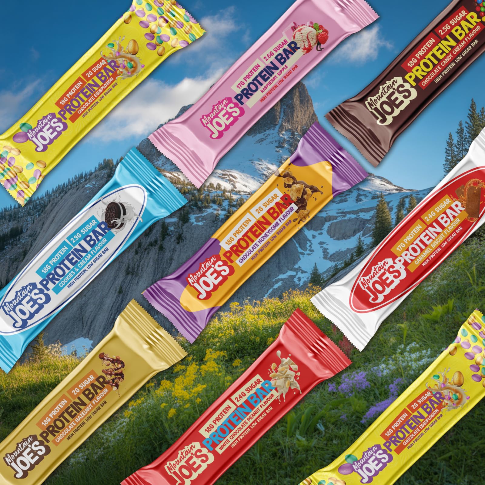 Mountain Joes baton proteinowy 12 x 55 g (czekoladowy krem cukierkowy)