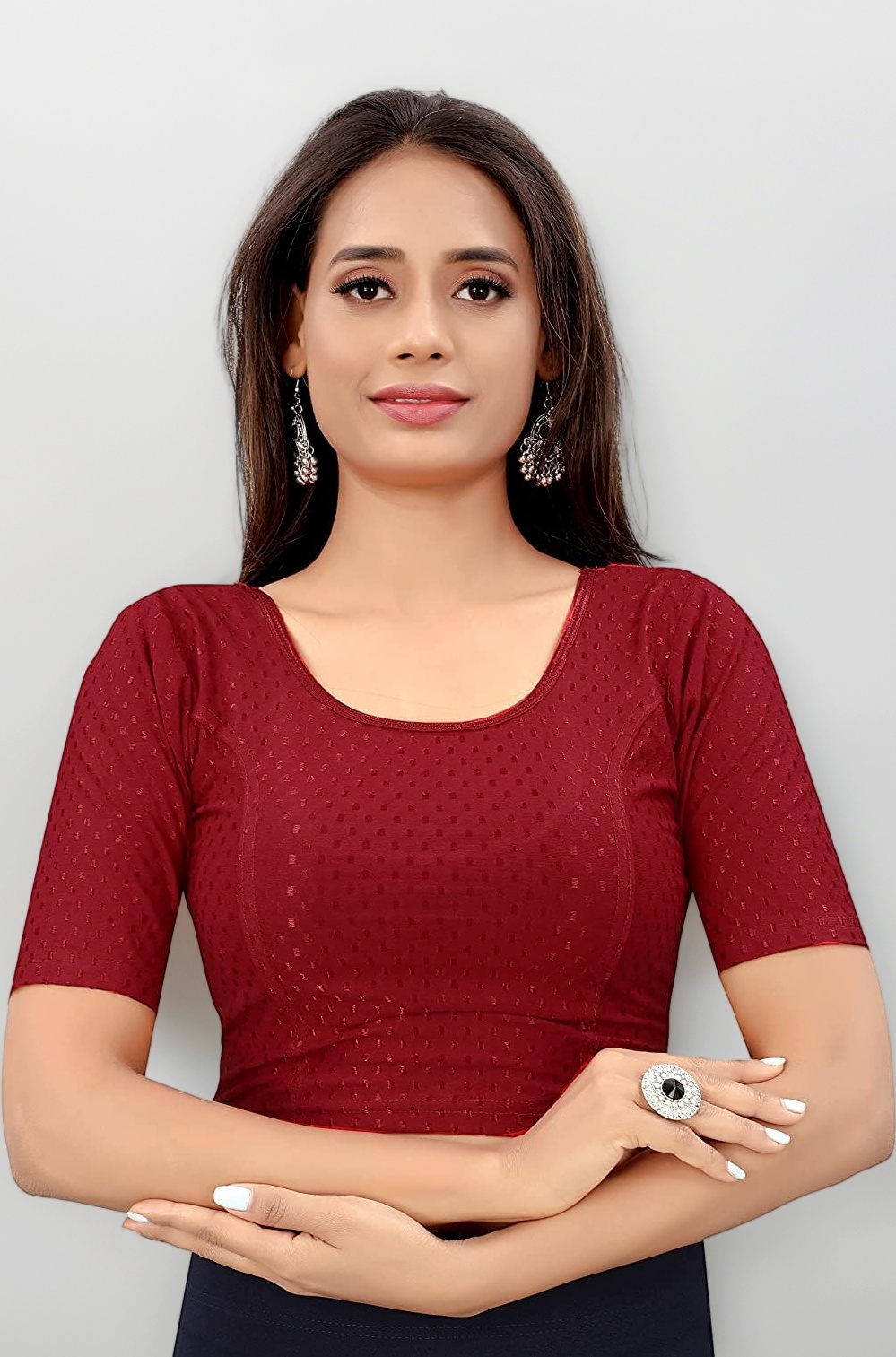 Round Neck Cotton Spendex|Stretchable Blouse for Women|Readymade Blouse for Women|Blouses|Stretchable Blouse Readymade