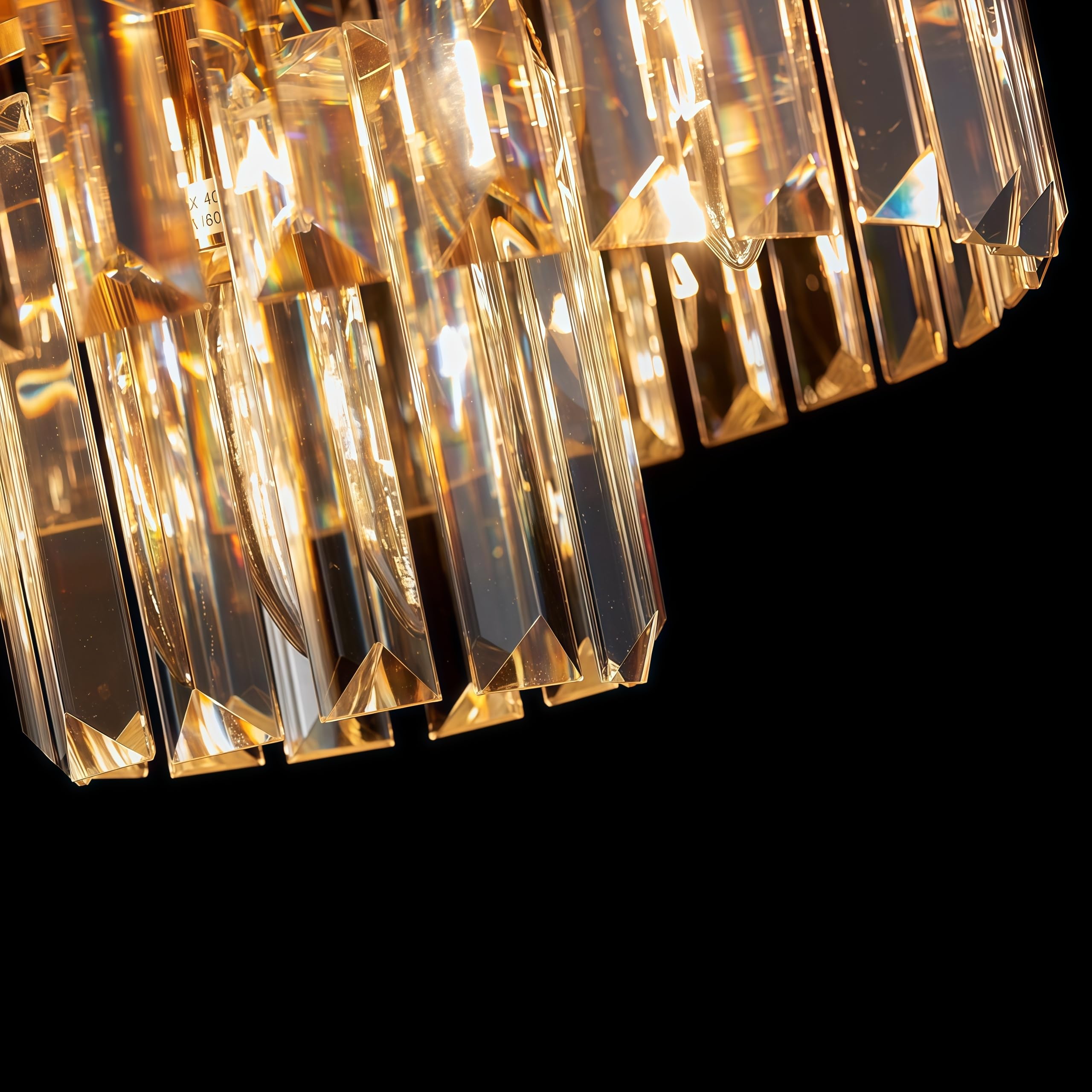 SHRINE LIGHTING Kristall-Deckenleuchte, Moderne Unterputz-Deckenleuchte, D30cm x H21cm, E14 Sockel 3-Licht, Gold Finish & K9 Kristall