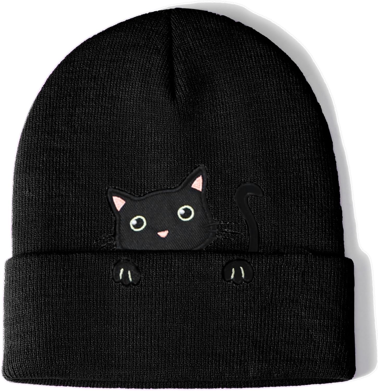 Women’s Cat Beanie Cute Cat Lover Gifts Animal Knitted Hats Christmas Stocking Stuffers for Women Girls