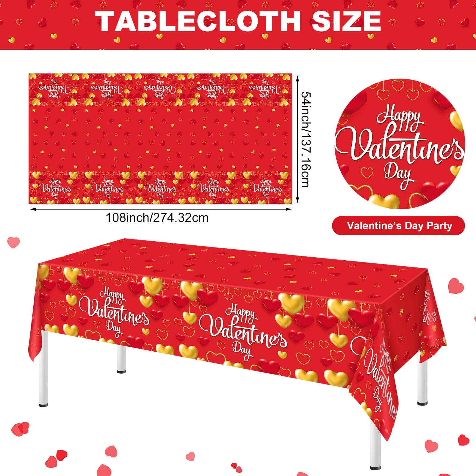 Red Birthday Party Supplies - 41pc Table Decor Set With Plates, Napkins & Tablecloth
